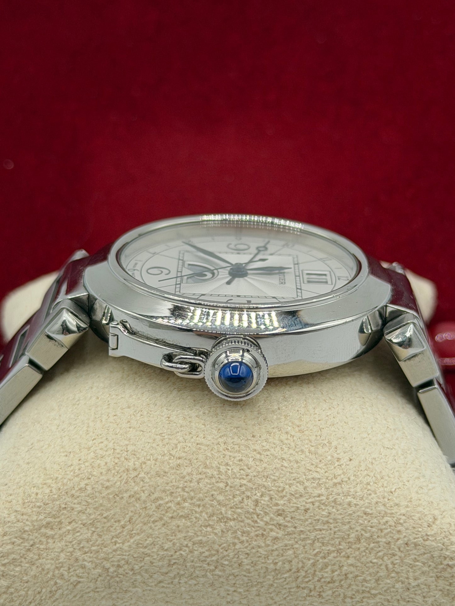 Cartier Pasha GMT Moonphase 42mm acciaio steel ref.2938 calibro 8011MC anno 2010