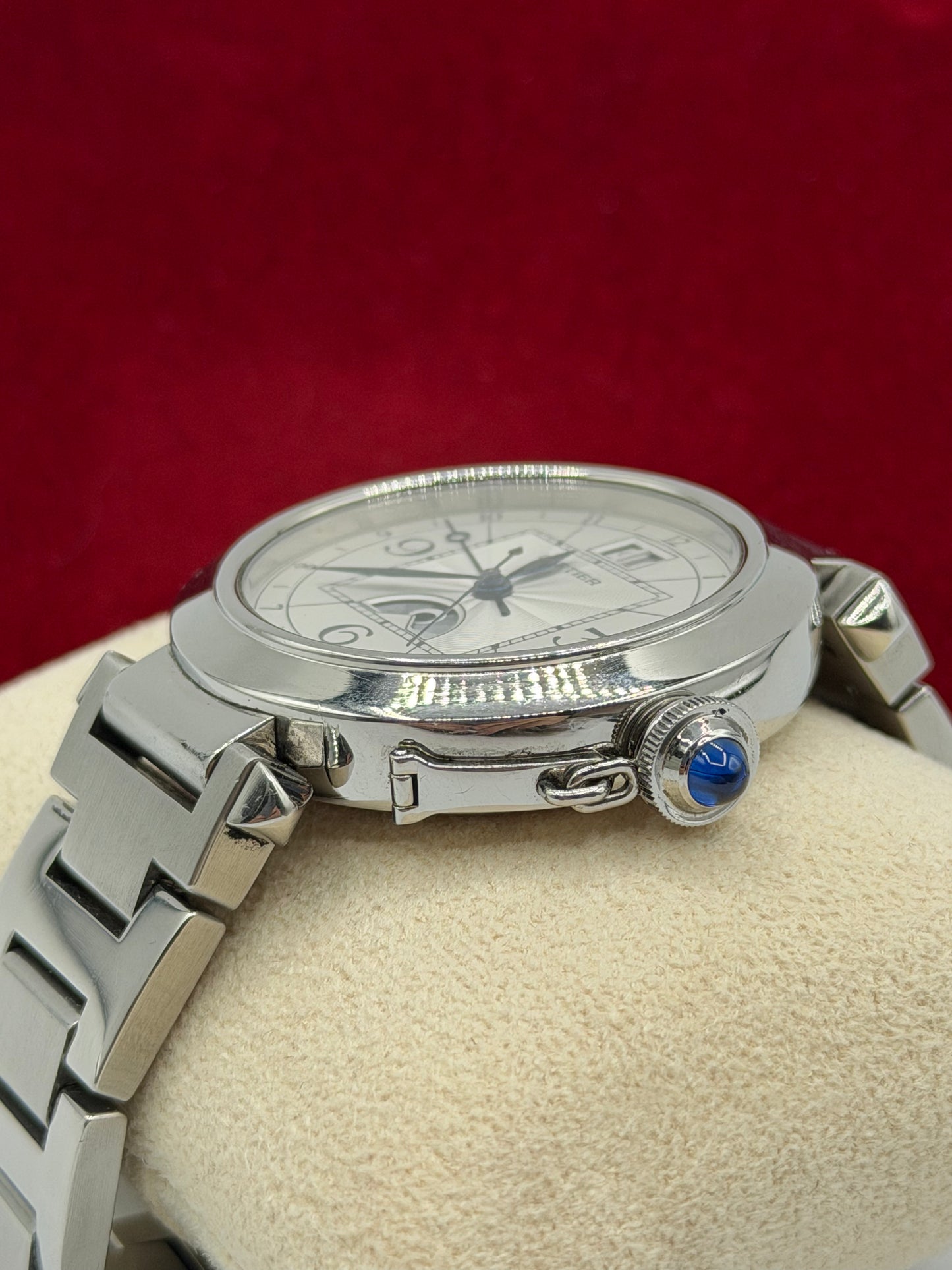 Cartier Pasha GMT Moonphase 42mm acciaio steel ref.2938 calibro 8011MC anno 2010