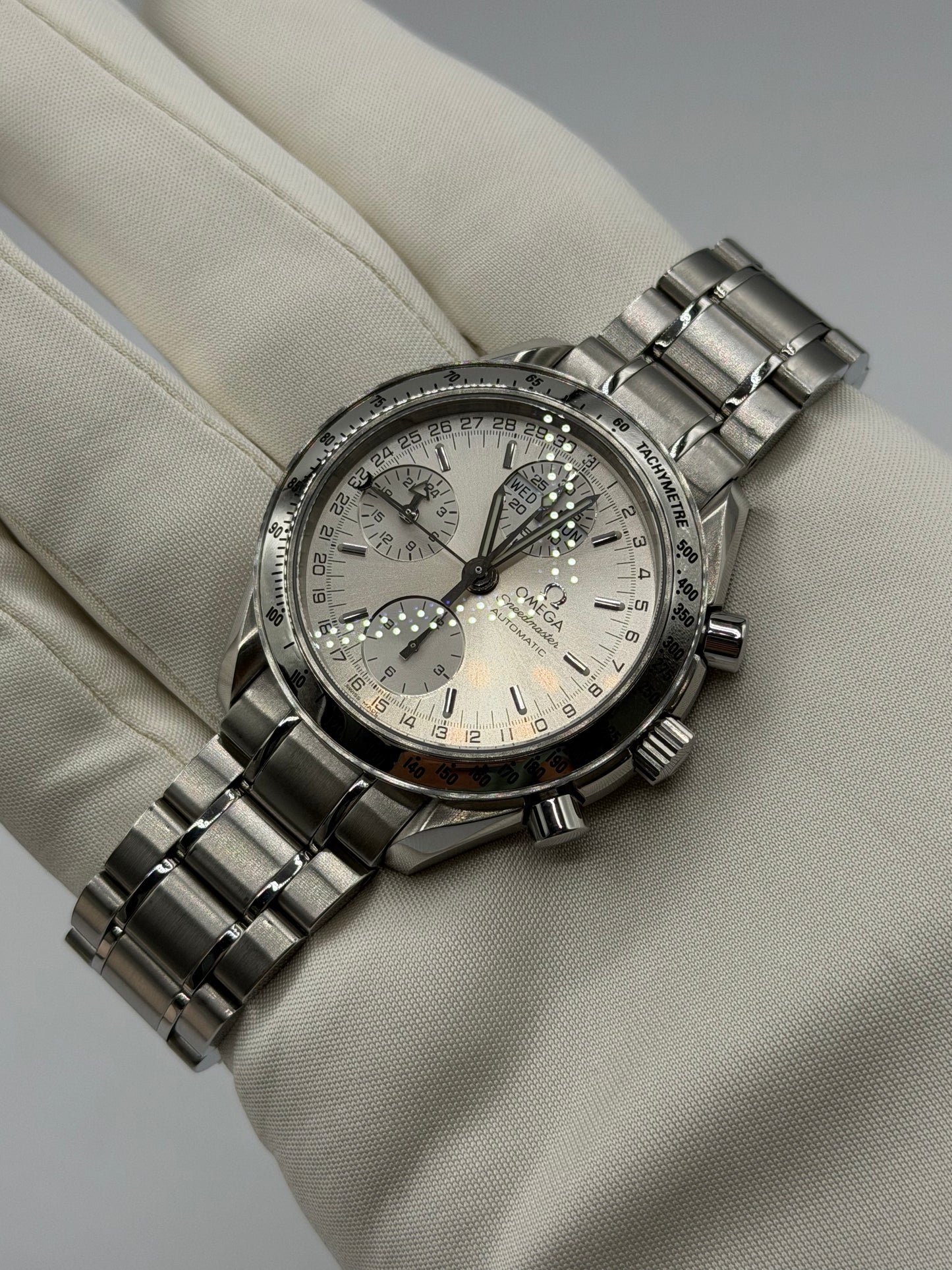 Omega Speedmaster Date Triple Calendar 39mm acciaio steel ref 1750084 cal 1151