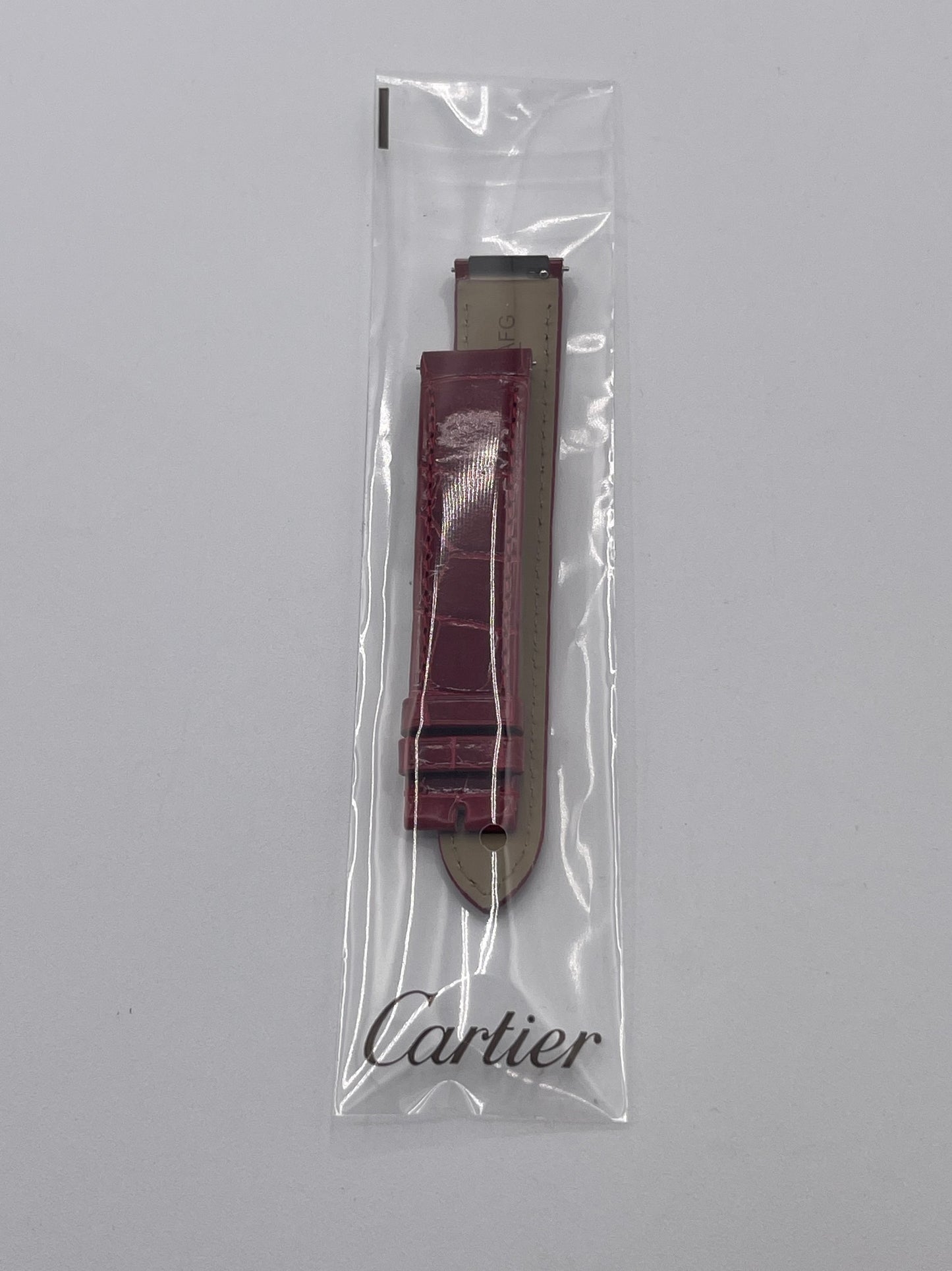 Cartier Santos Dumont watch strap pelle alligatore rosso KDB3TR04 18/16mm