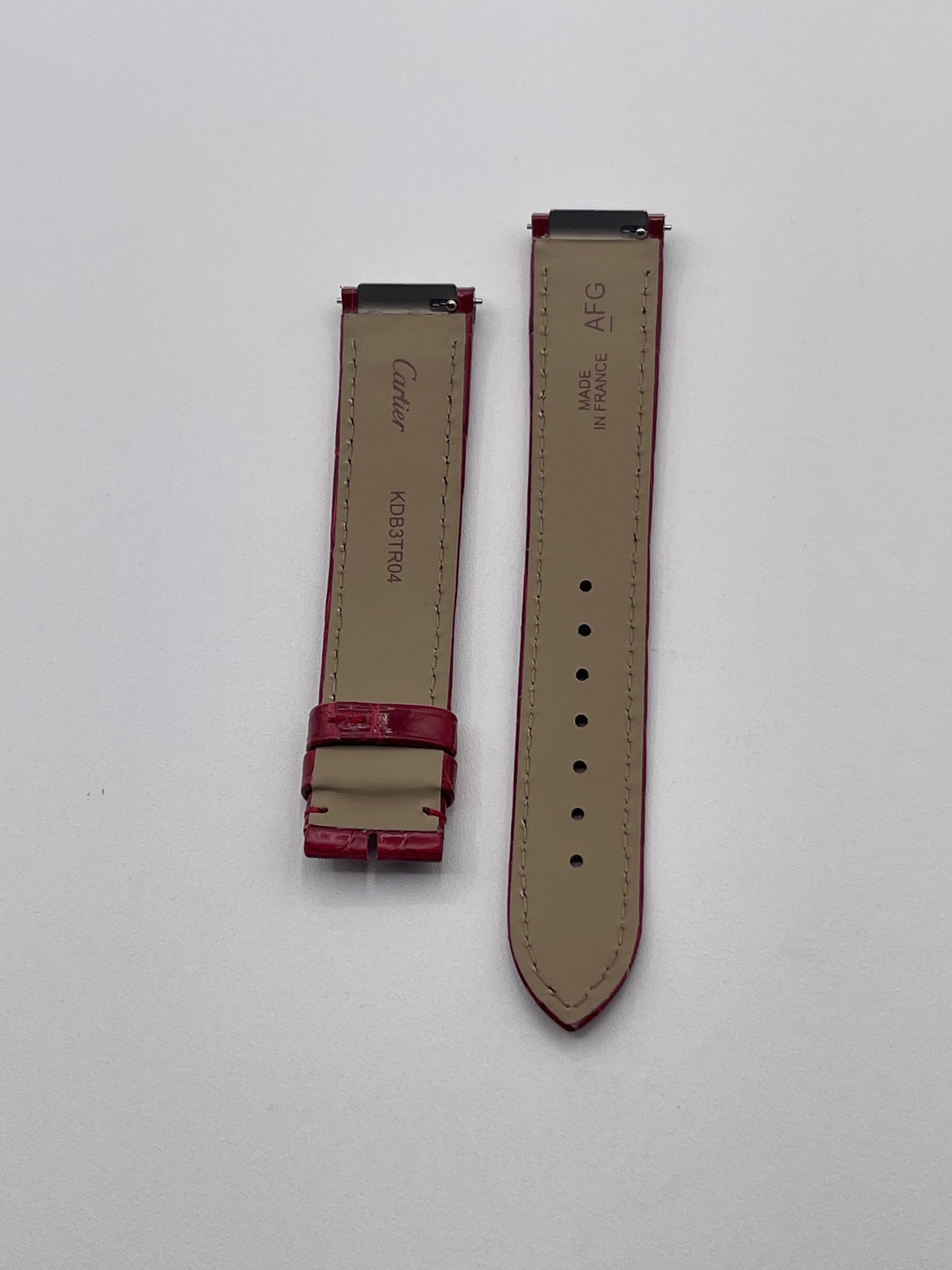 Cartier Santos Dumont watch strap pelle alligatore rosso KDB3TR04 18/16mm