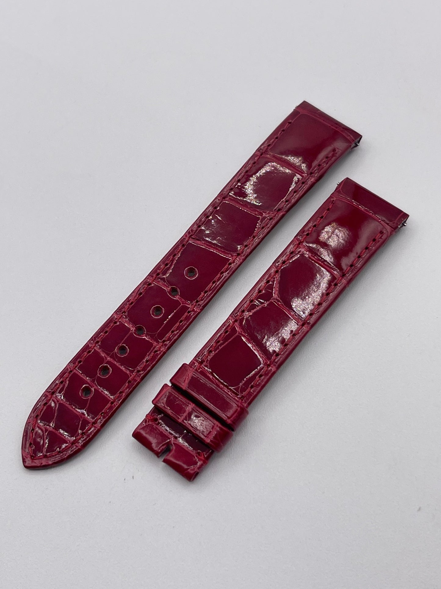 Cartier Santos Dumont watch strap pelle alligatore rosso KDB3TR04 18/16mm