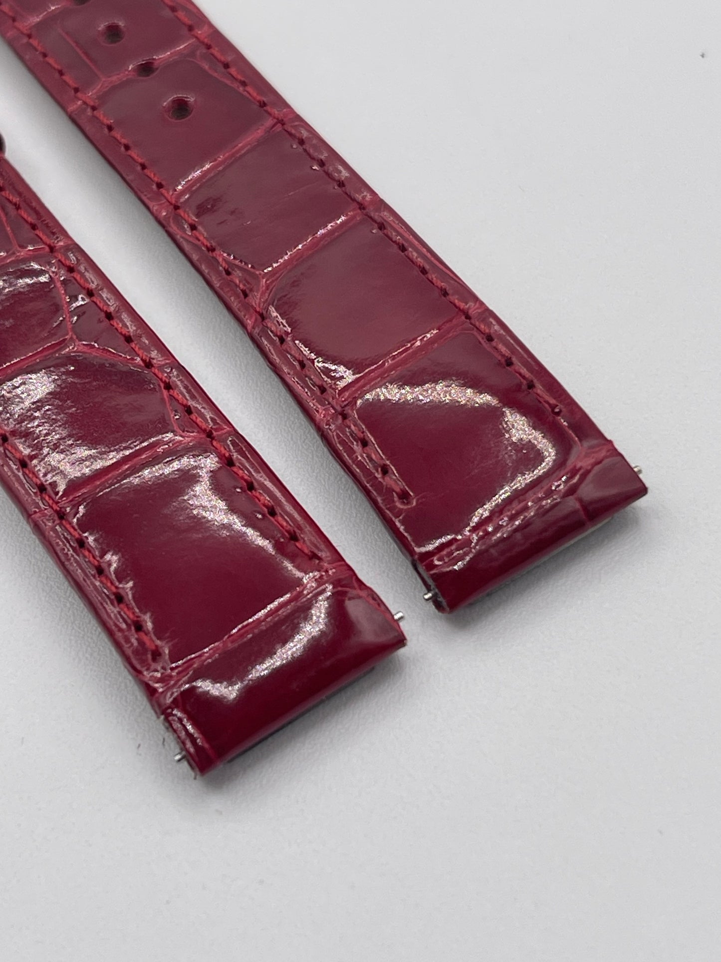 Cartier Santos Dumont watch strap pelle alligatore rosso KDB3TR04 18/16mm