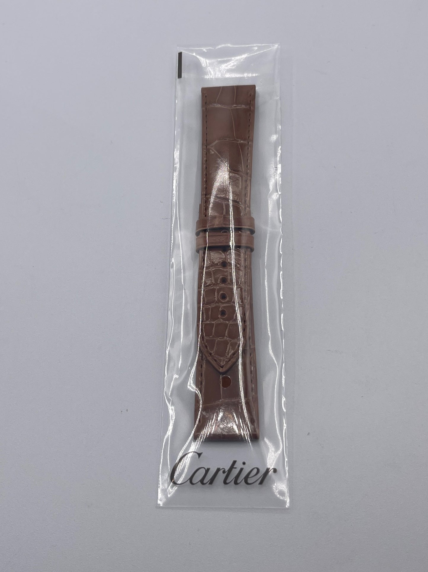 Cartier Tank cinturino alligatore marrone brown leather KD98BN58 21/19mm