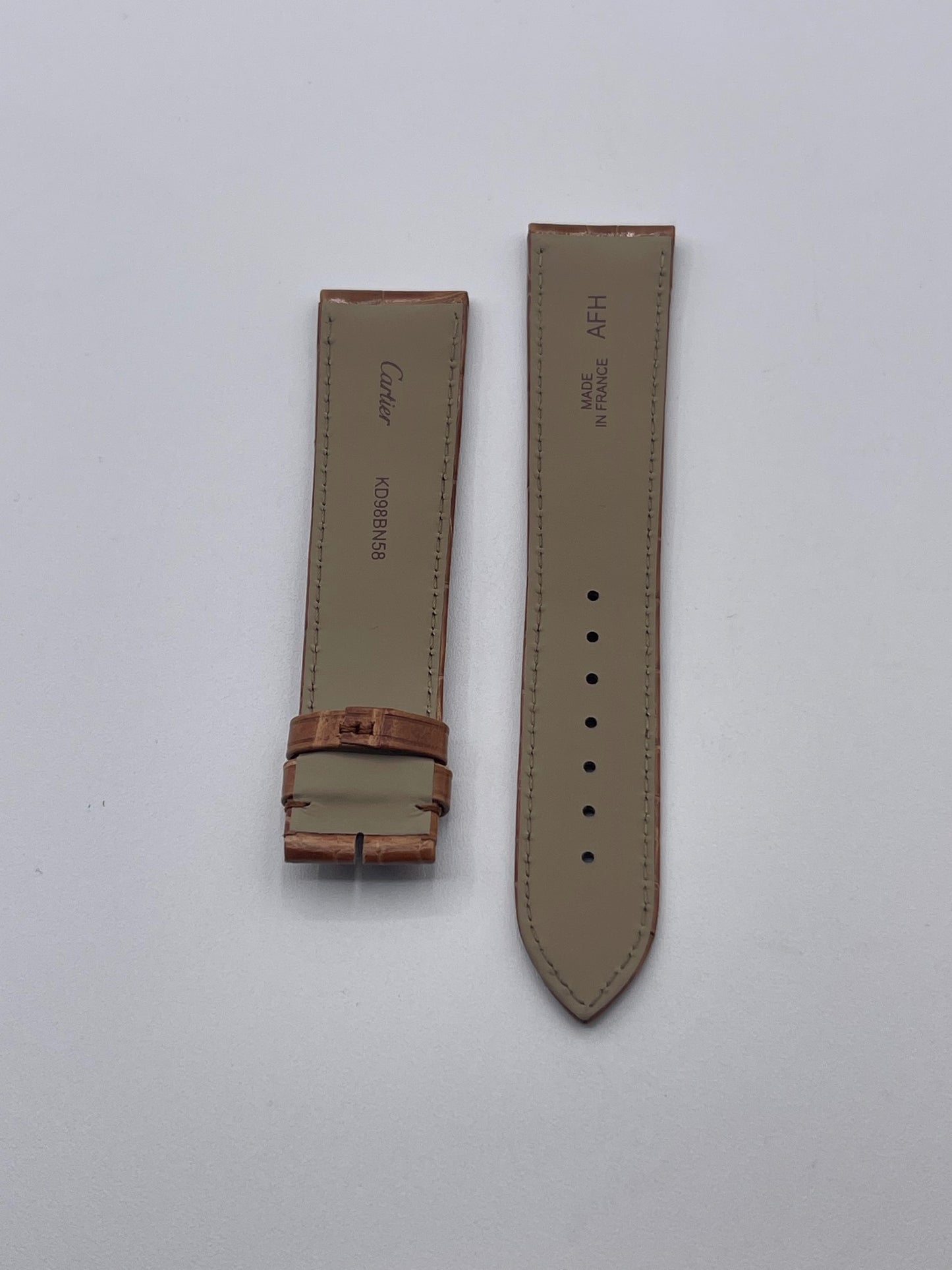 Cartier Tank cinturino alligatore marrone brown leather KD98BN58 21/19mm