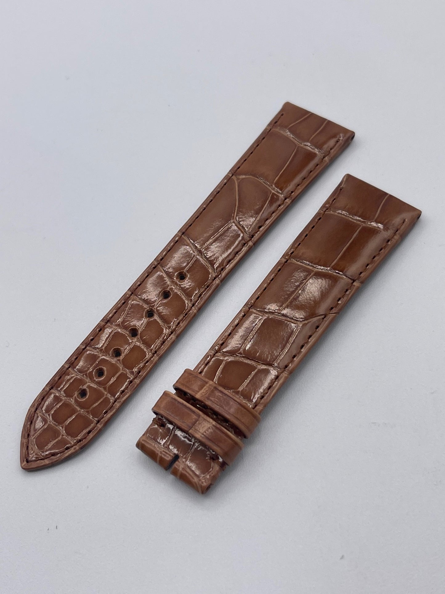Cartier Tank cinturino alligatore marrone brown leather KD98BN58 21/19mm