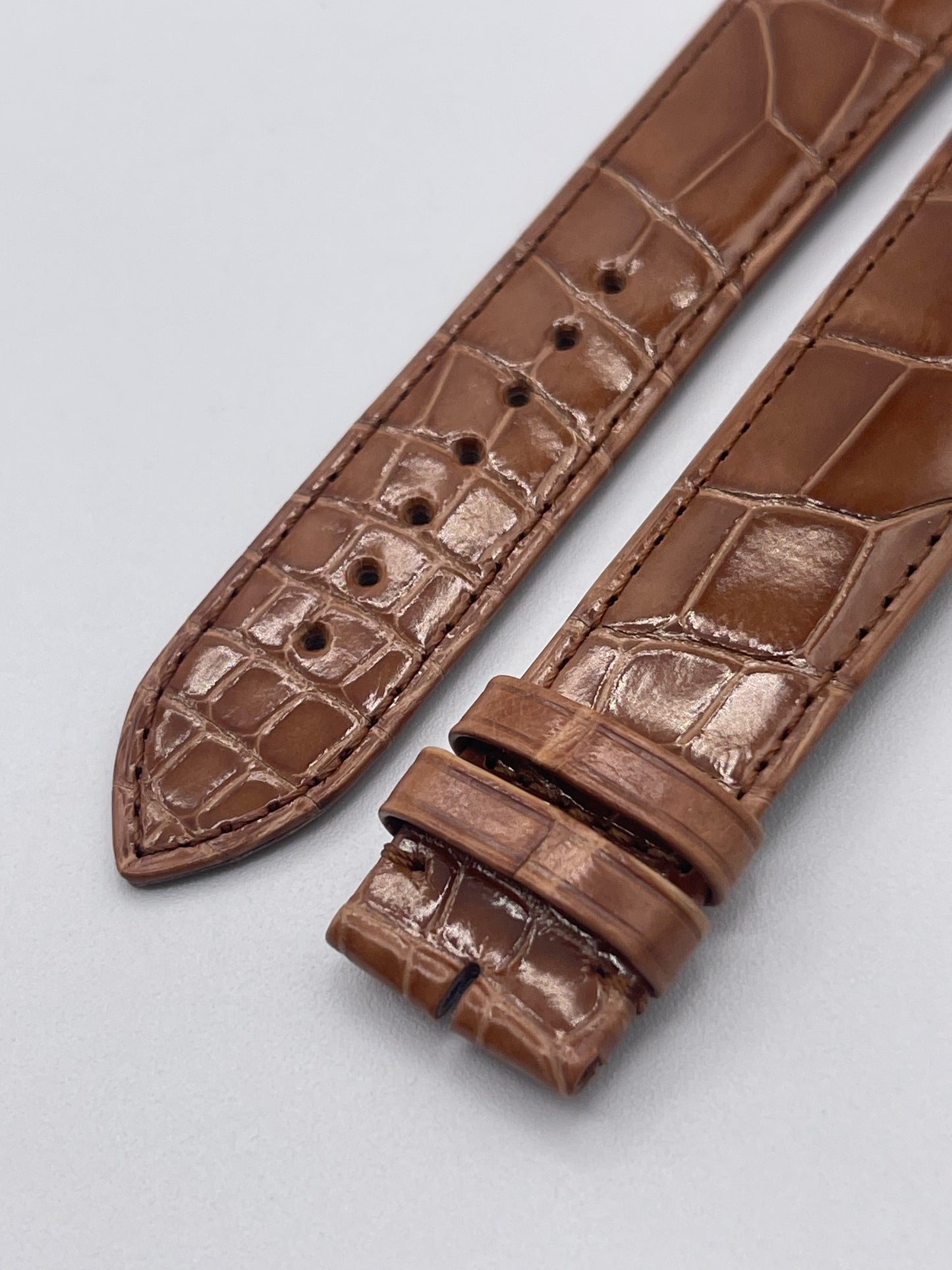 Cartier Tank cinturino alligatore marrone brown leather KD98BN58 21/19mm
