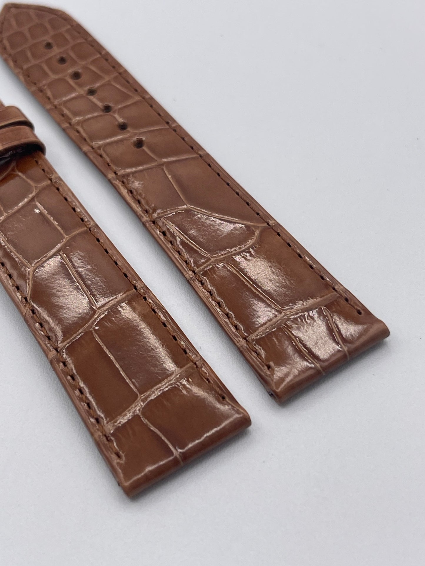 Cartier Tank cinturino alligatore marrone brown leather KD98BN58 21/19mm