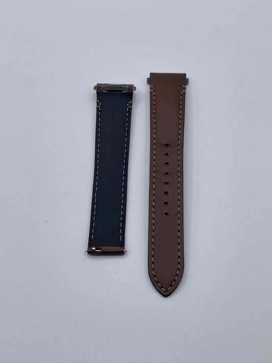 Cartier Santos cinturino orologio pelle marrone scuro ref KDATLABL 19/16mm