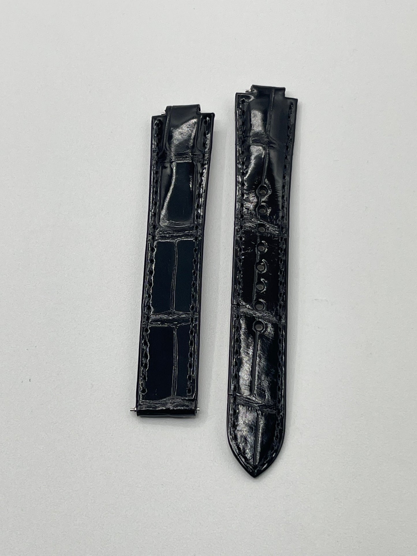 Cartier Ballon Bleu cinturino orologio pelle alligatore nero KDAGY037 16/14mm