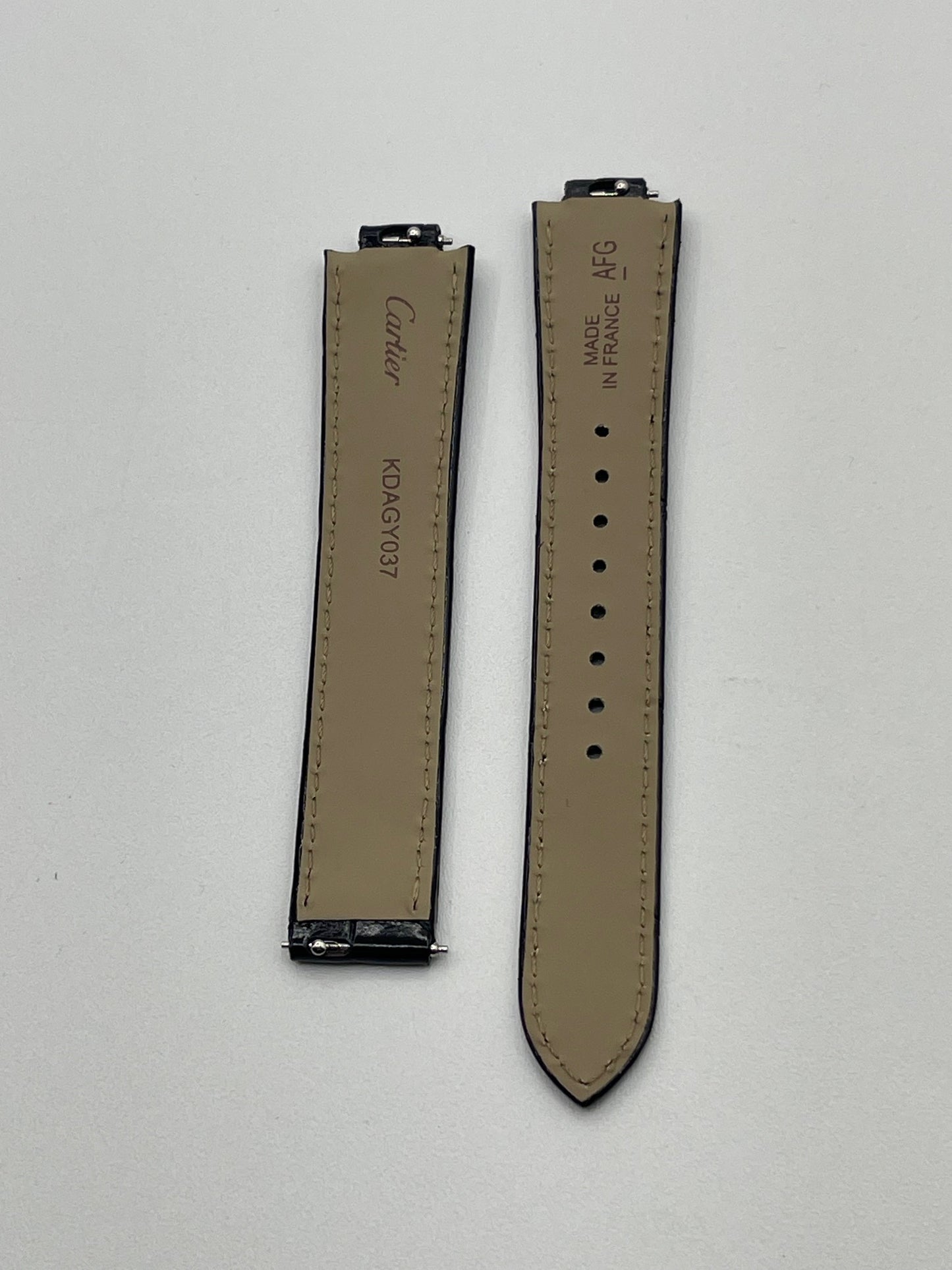 Cartier Ballon Bleu cinturino orologio pelle alligatore nero KDAGY037 16/14mm