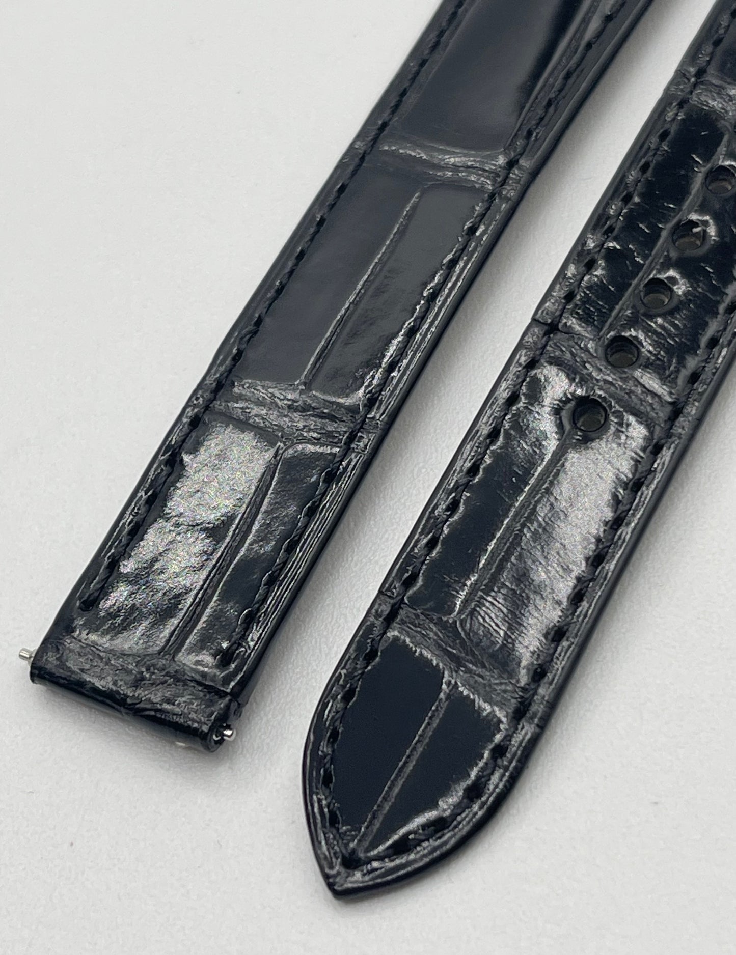 Cartier Ballon Bleu cinturino orologio pelle alligatore nero KDAGY037 16/14mm