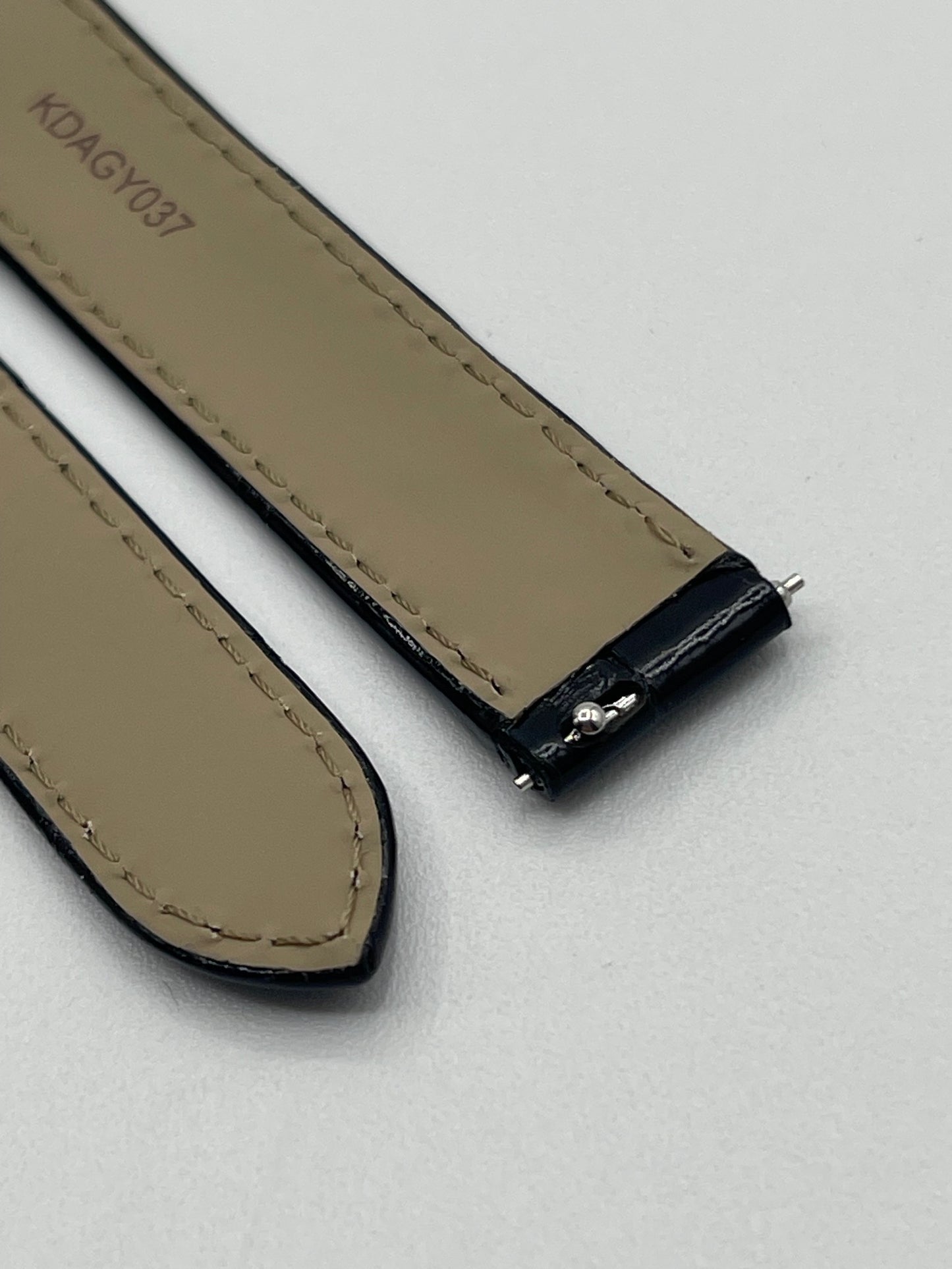 Cartier Ballon Bleu cinturino orologio pelle alligatore nero KDAGY037 16/14mm