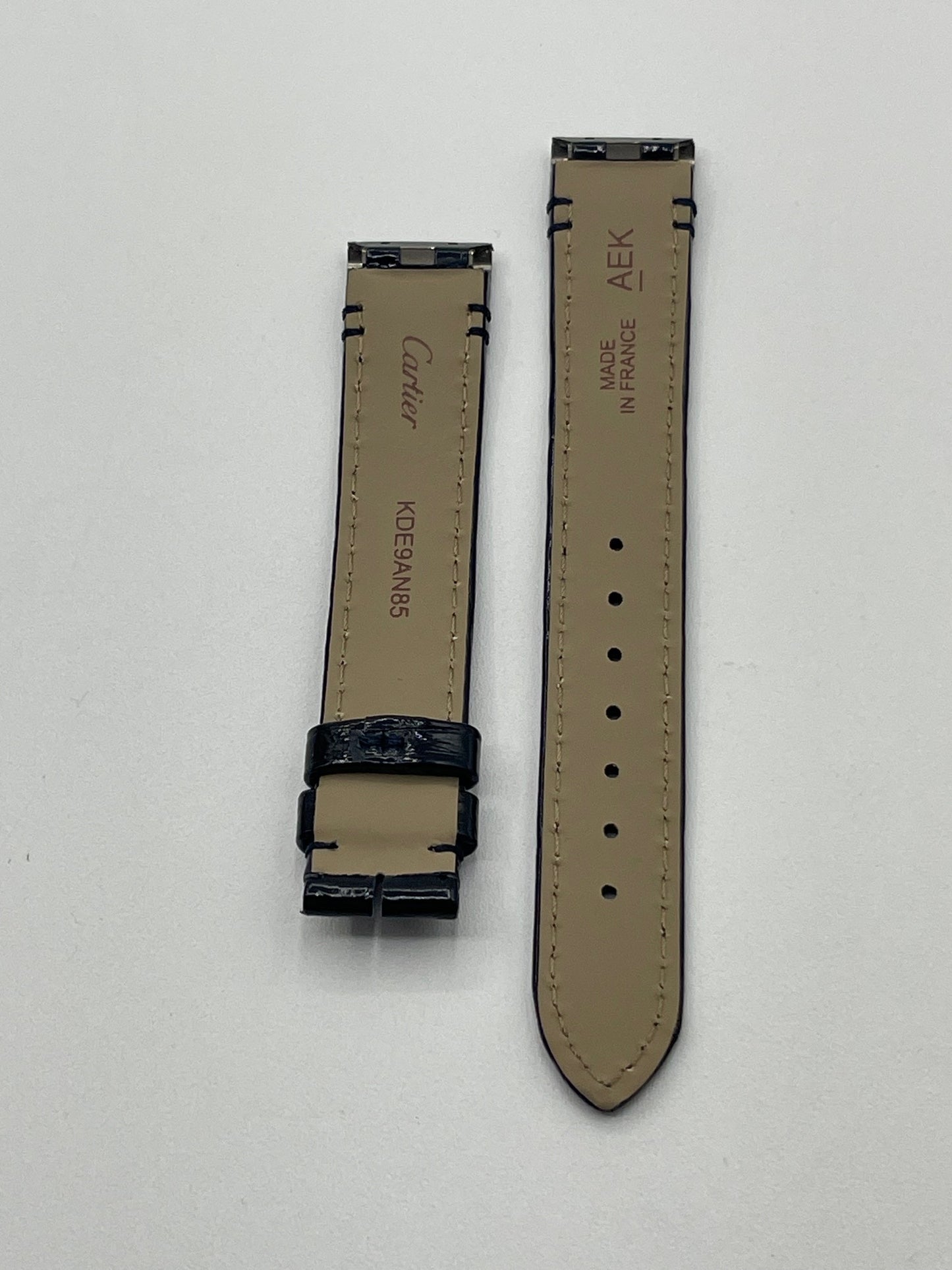 Cartier Tank Francaise cinturino orologio alligatore blu blue KDE9AN85 15/14