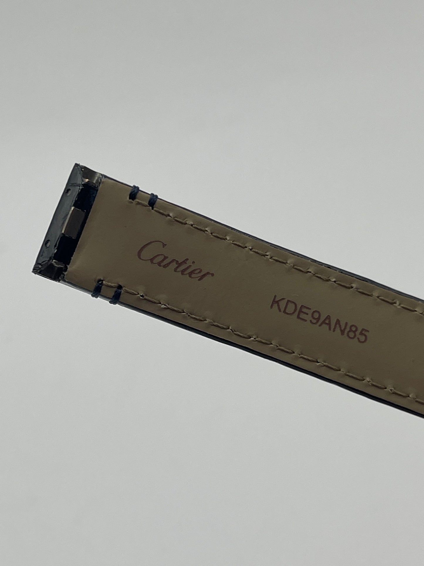 Cartier Tank Francaise cinturino orologio alligatore blu blue KDE9AN85 15/14