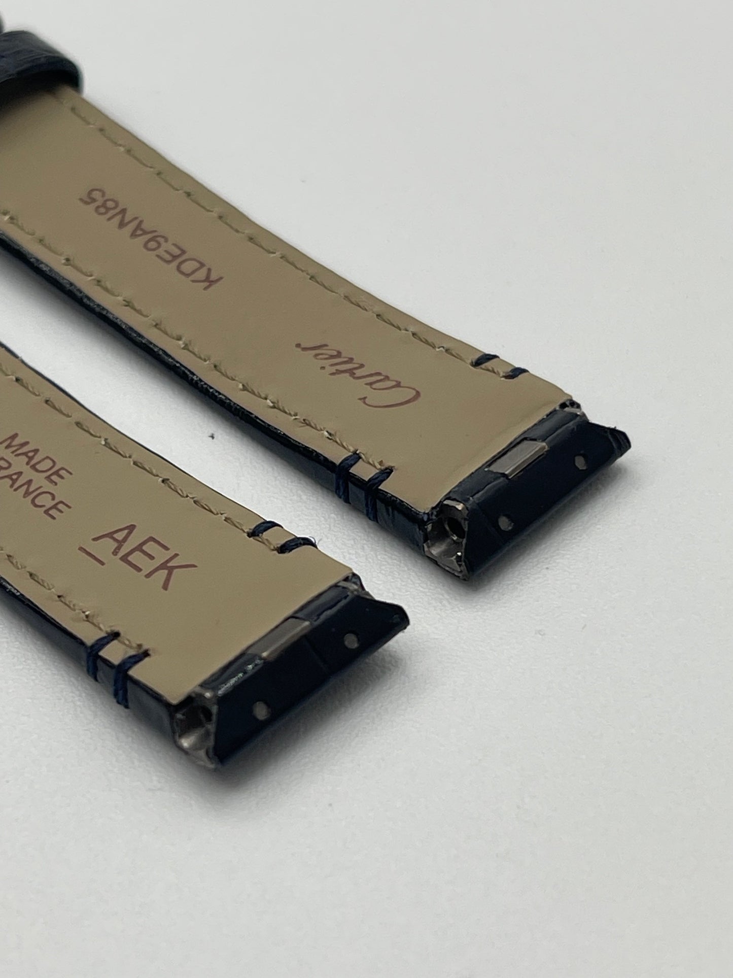 Cartier Tank Francaise cinturino orologio alligatore blu blue KDE9AN85 15/14