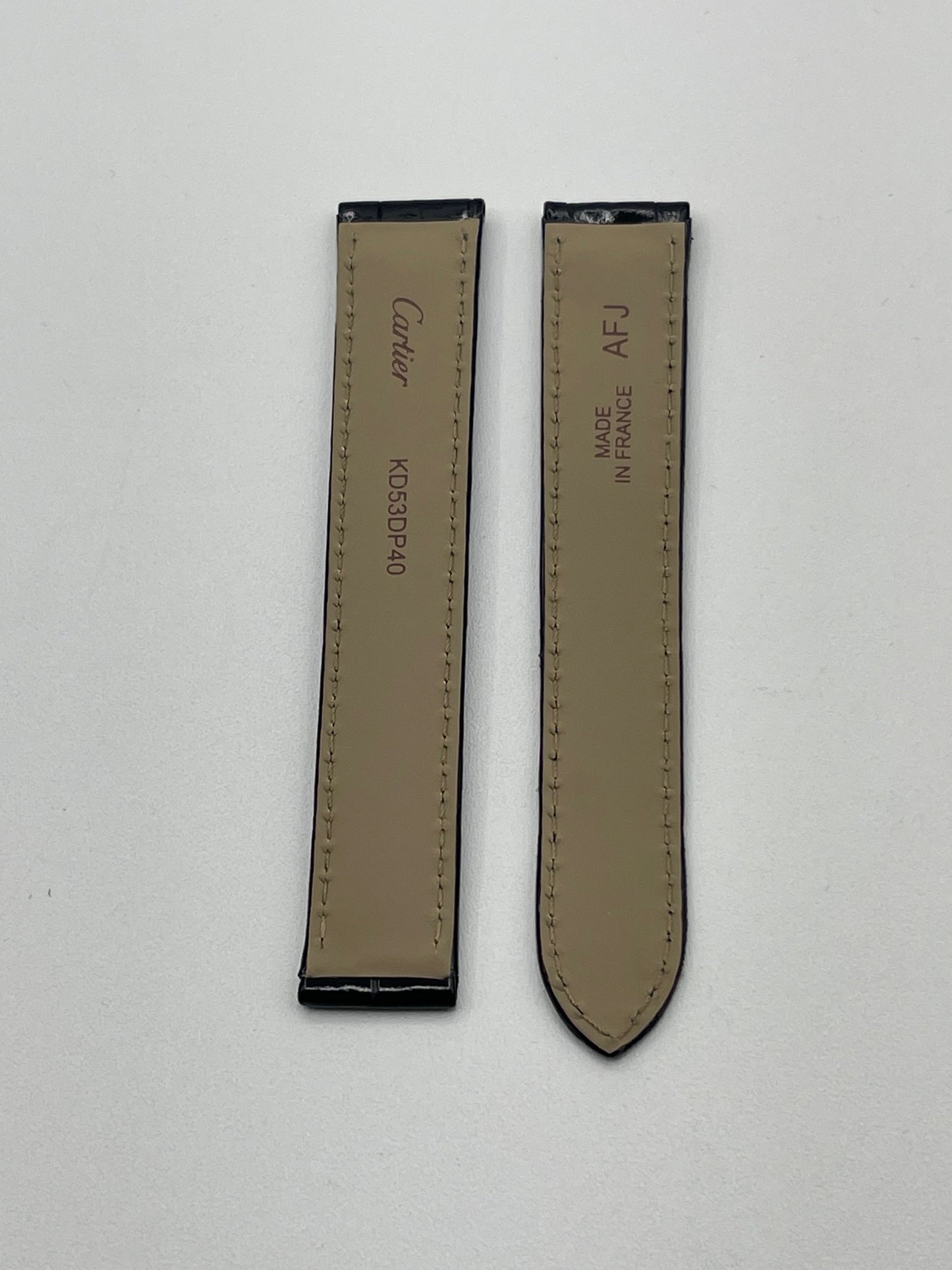 Cartier Tank Francaise cinturino orologio alligatore nero black KD53DP40 15/14