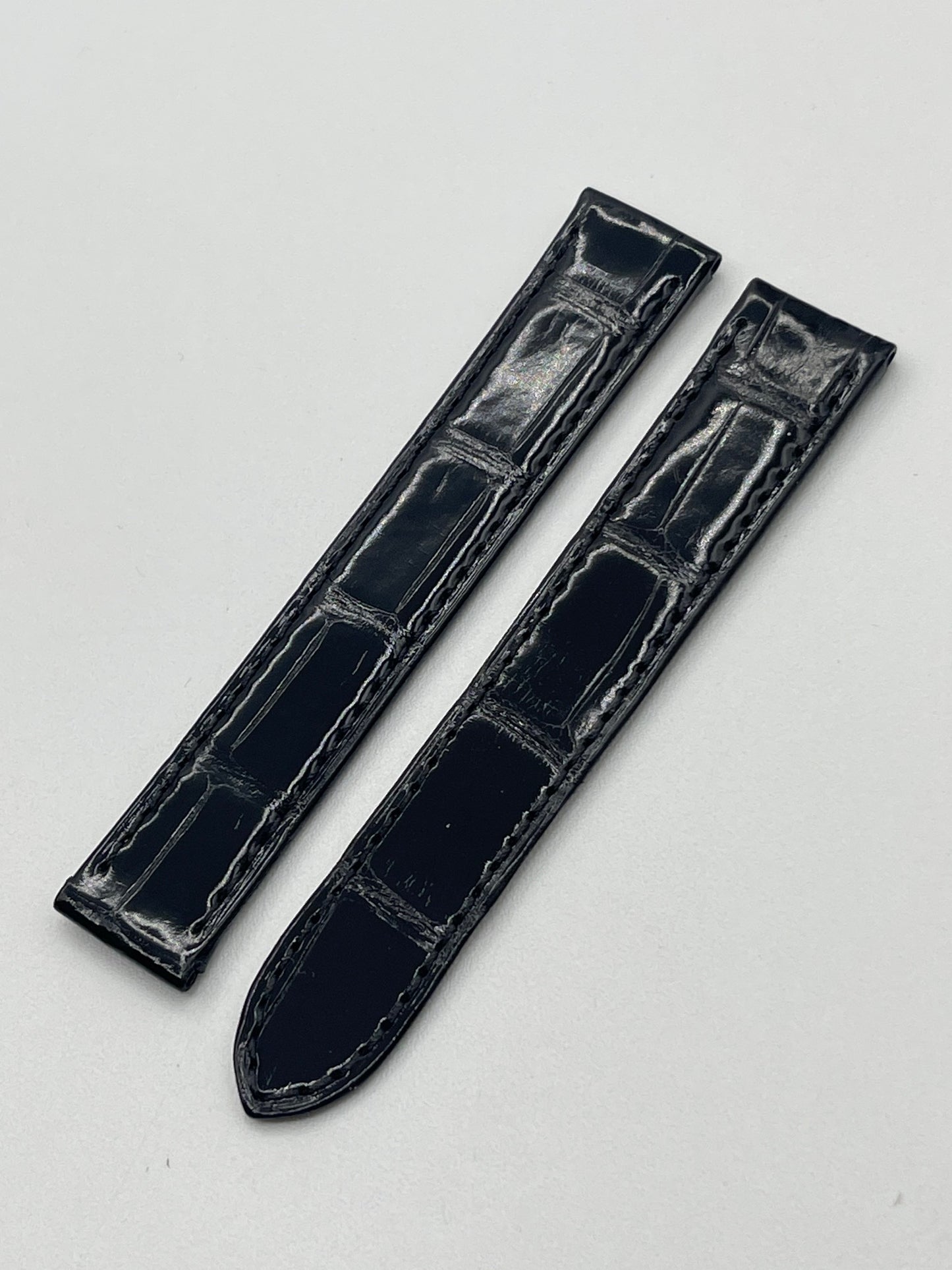 Cartier Tank Francaise cinturino orologio alligatore nero black KD53DP40 15/14