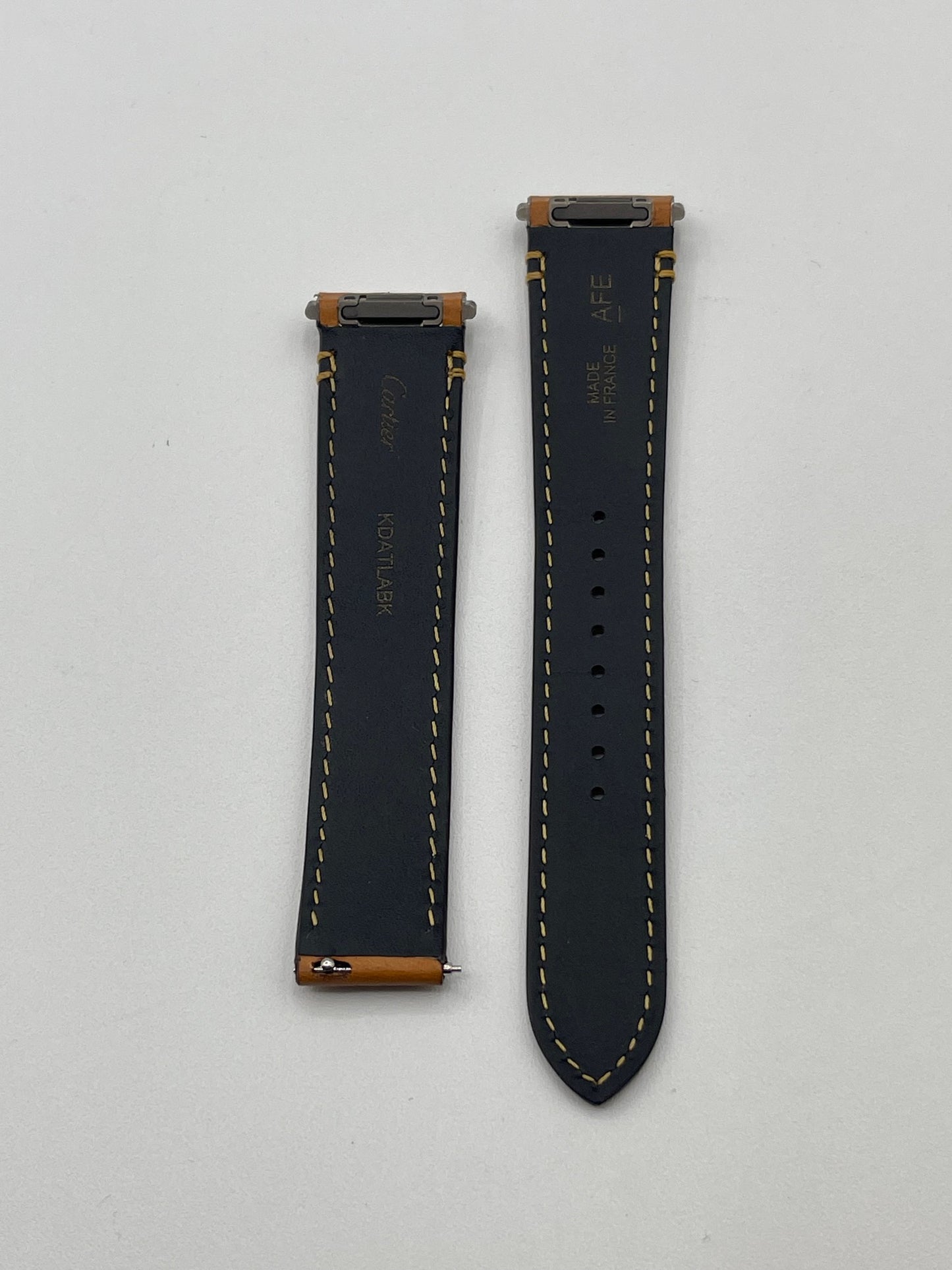 Cartier Santos cinturino orologio pelle marrone ref KDATLABK 18.5/16mm