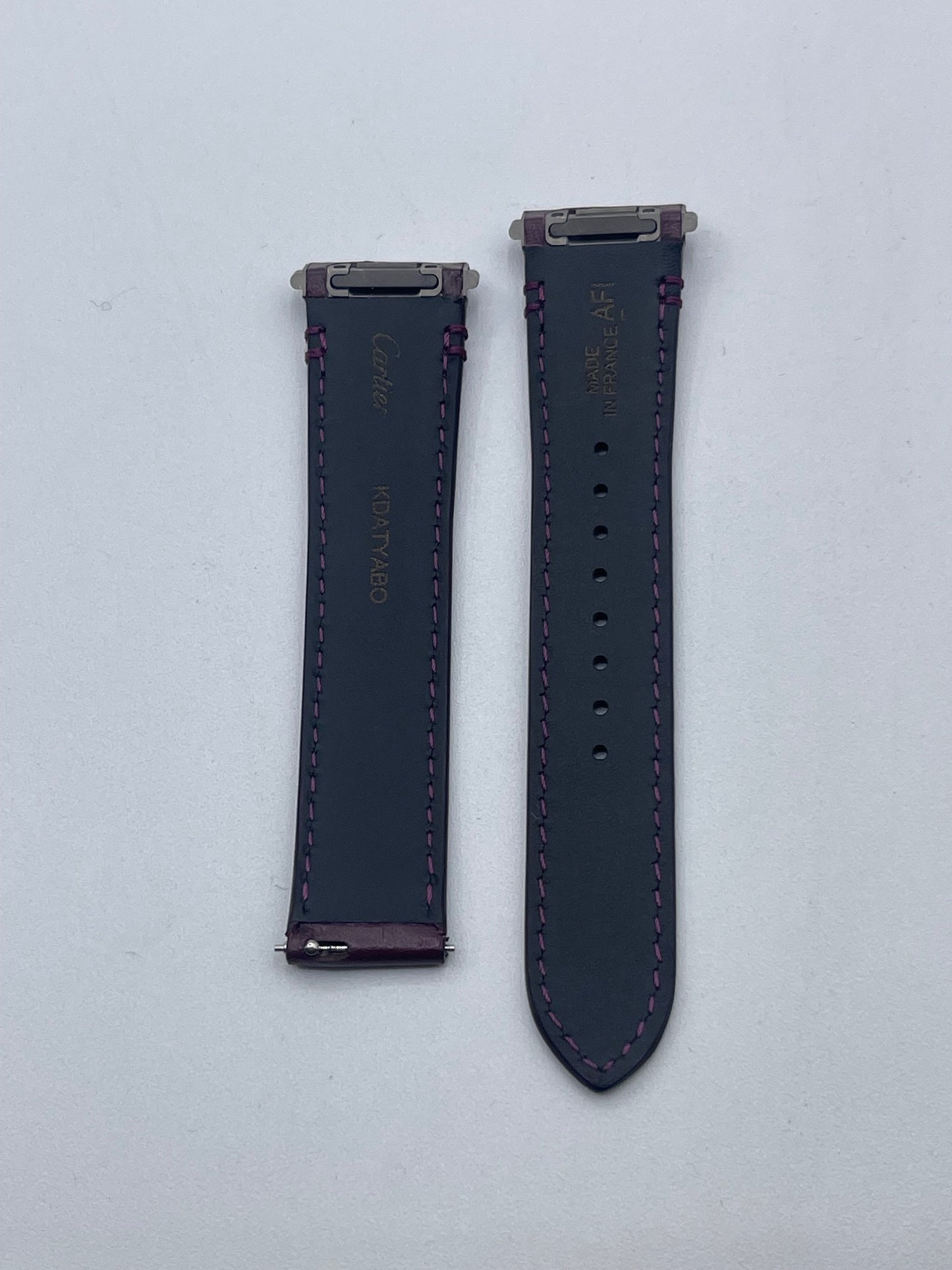 Cartier Santos cinturino orologio pelle vegetale viola puple KDATYABO 18.5/16mm