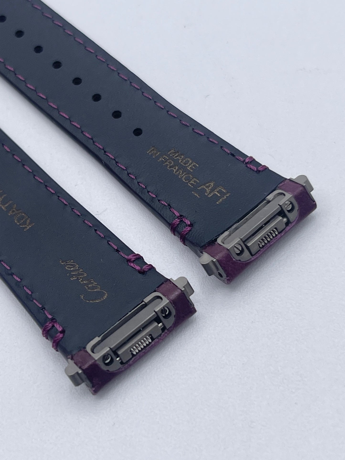 Cartier Santos cinturino orologio pelle vegetale viola puple KDATYABO 18.5/16mm