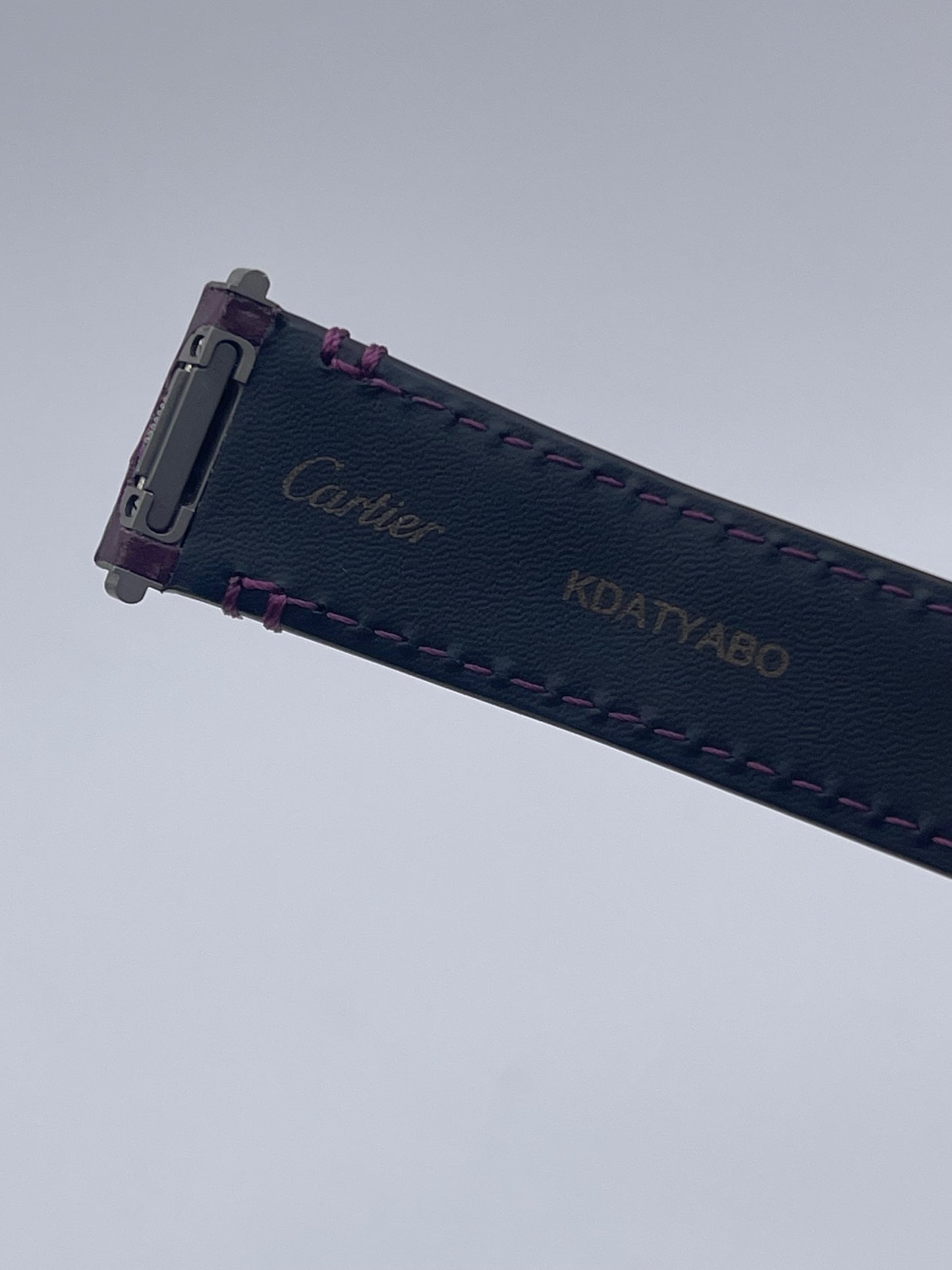 Cartier Santos cinturino orologio pelle vegetale viola puple KDATYABO 18.5/16mm