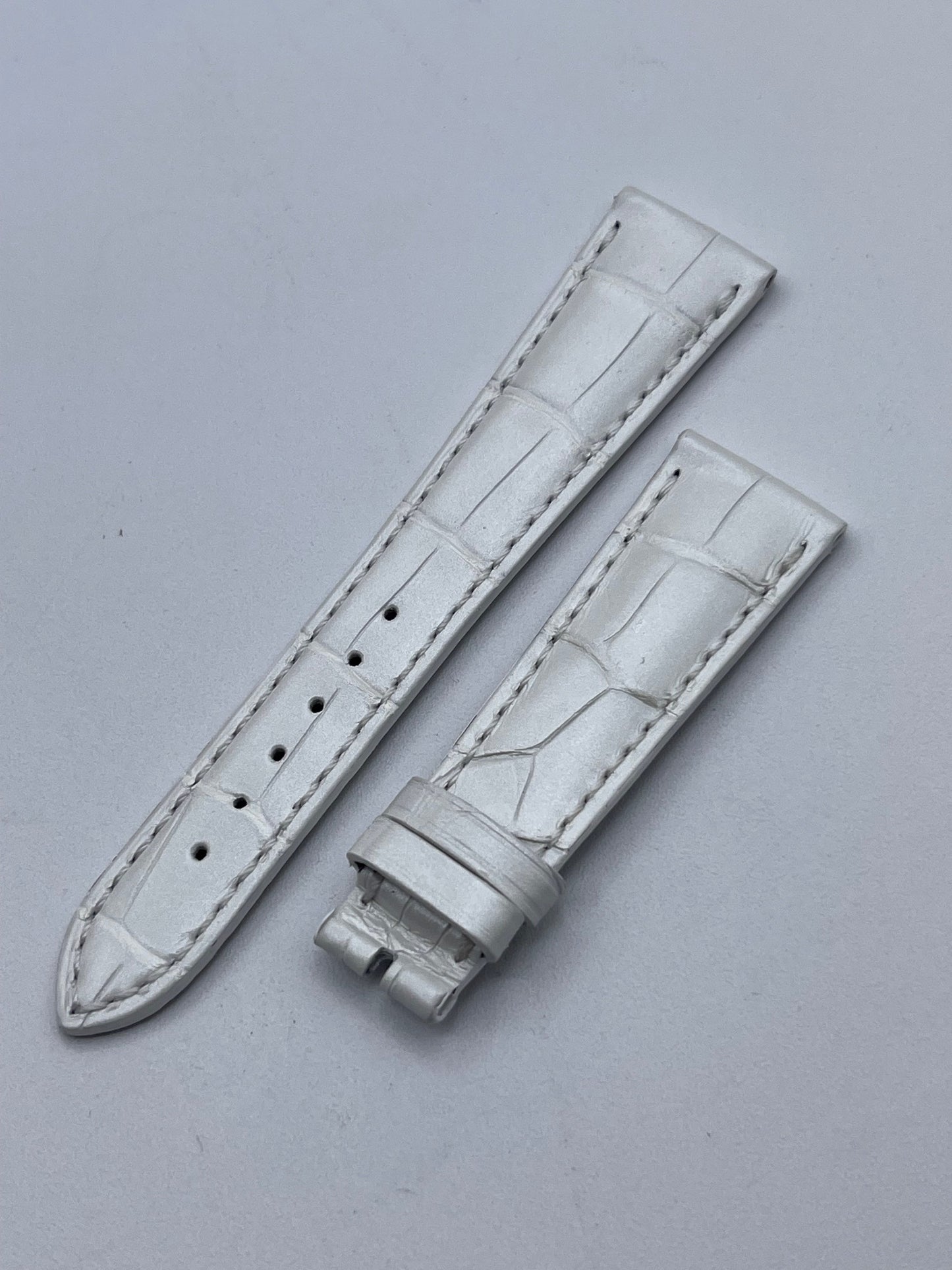 Patek Philippe cinturino alligatore bianco white strap 19/14mm