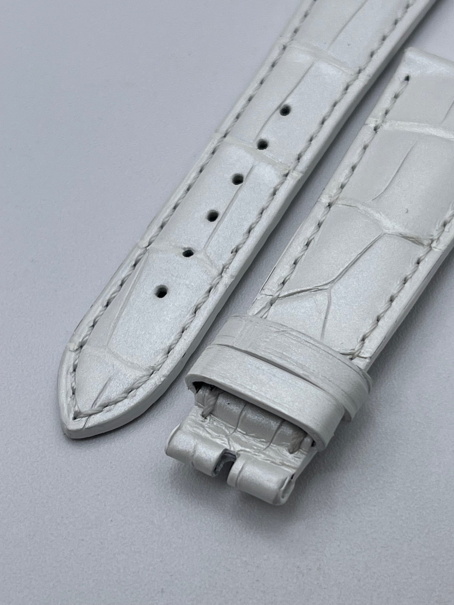 Patek Philippe cinturino alligatore bianco white strap 19/14mm