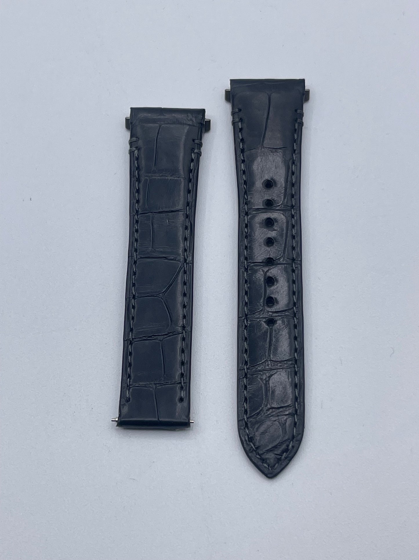 Cartier Santos cinturino orologio pelle alligatore nero black KDATYAKX 18.5/16mm
