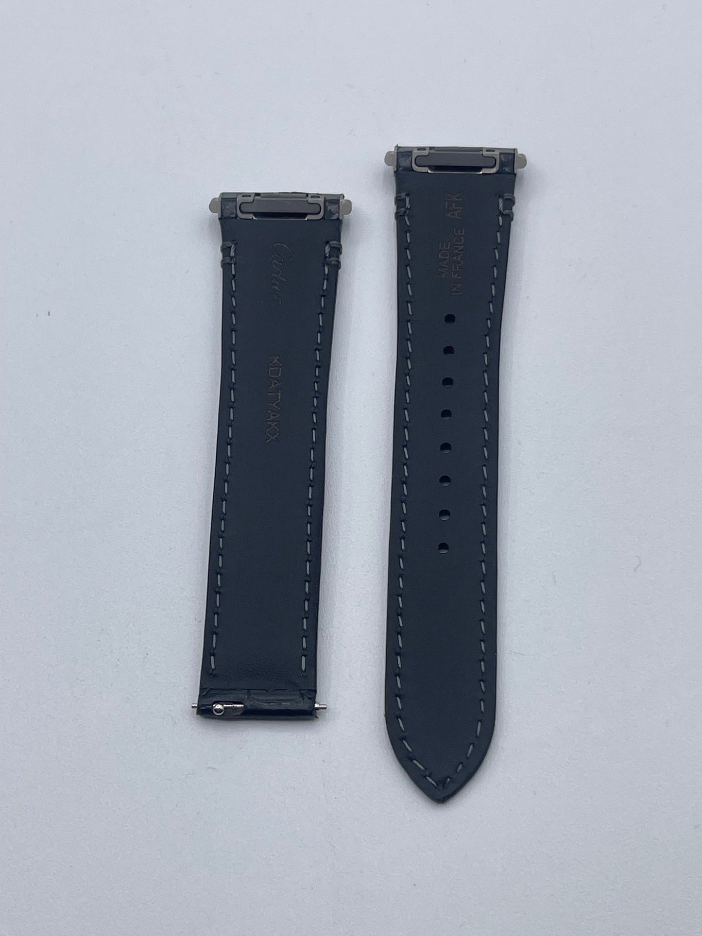 Cartier Santos cinturino orologio pelle alligatore nero black KDATYAKX 18.5/16mm
