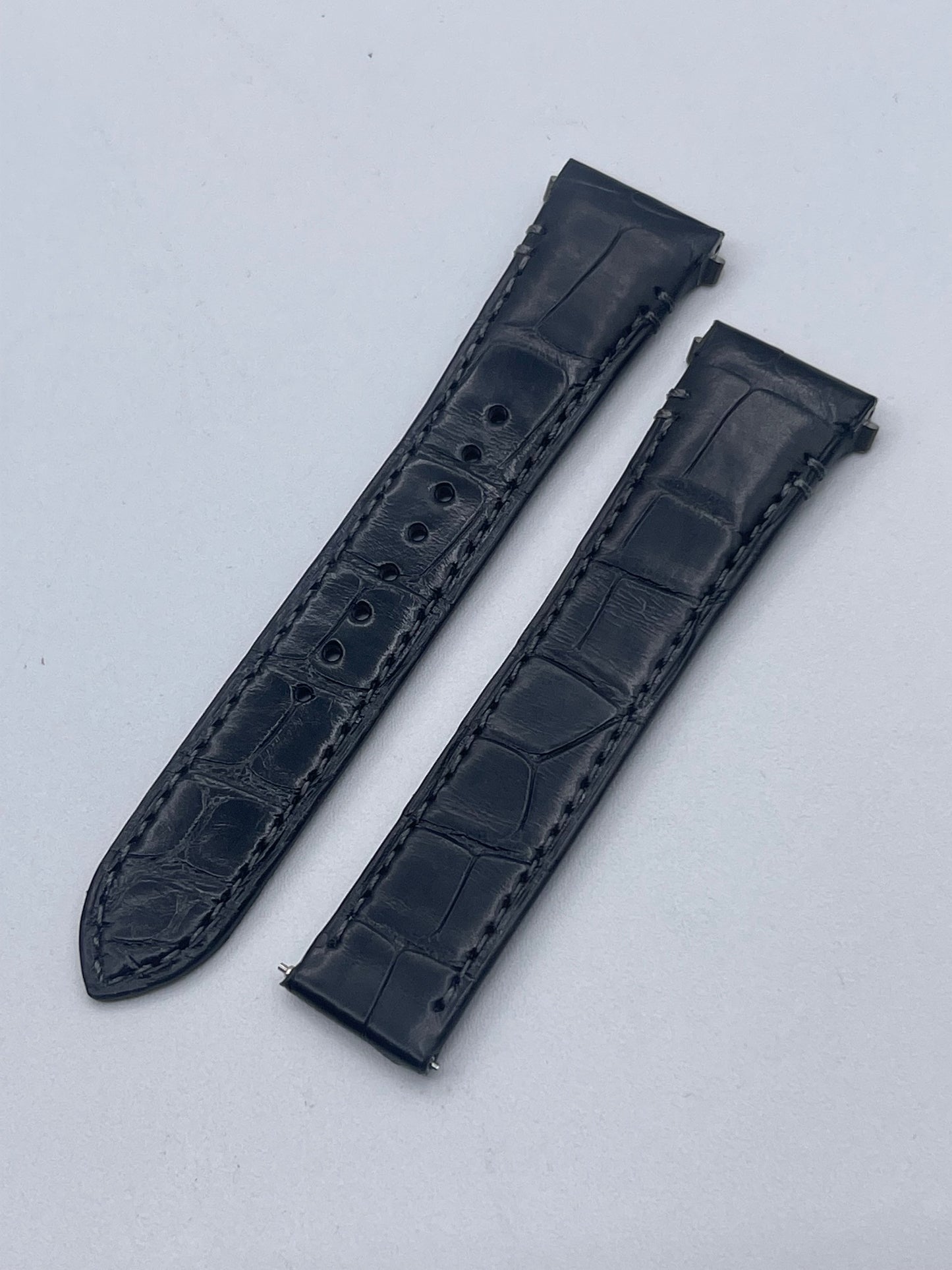 Cartier Santos cinturino orologio pelle alligatore nero black KDATYAKX 18.5/16mm