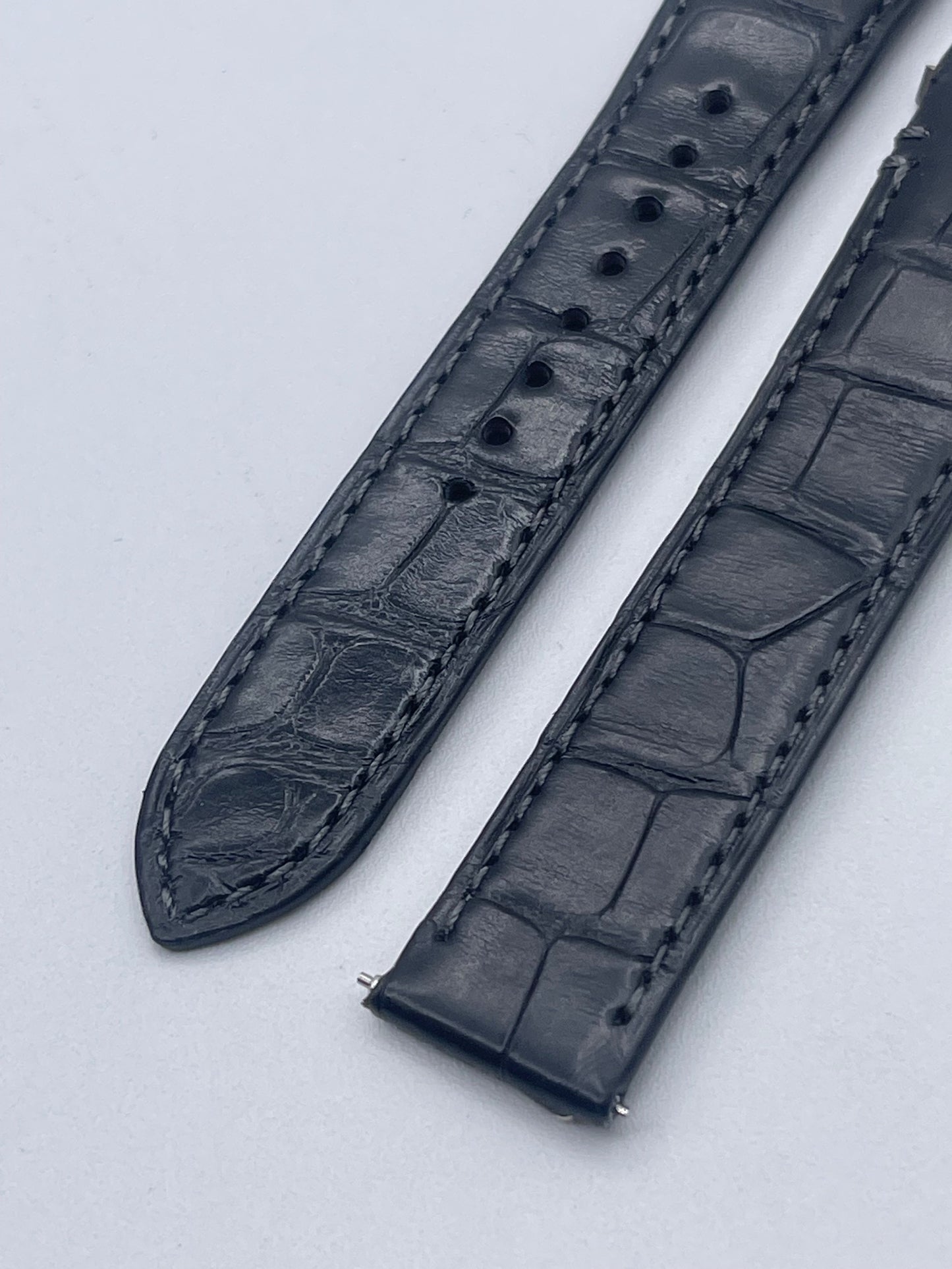Cartier Santos cinturino orologio pelle alligatore nero black KDATYAKX 18.5/16mm