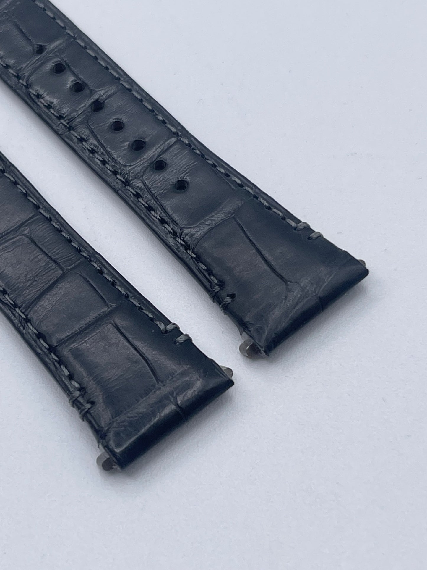 Cartier Santos cinturino orologio pelle alligatore nero black KDATYAKX 18.5/16mm
