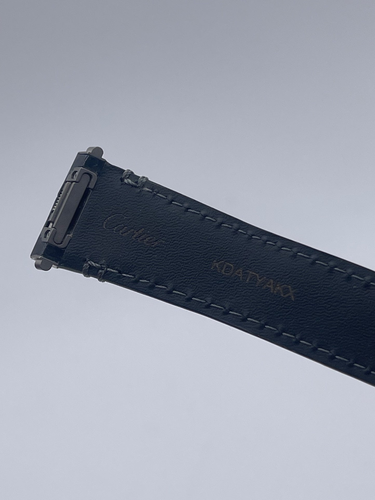 Cartier Santos cinturino orologio pelle alligatore nero black KDATYAKX 18.5/16mm