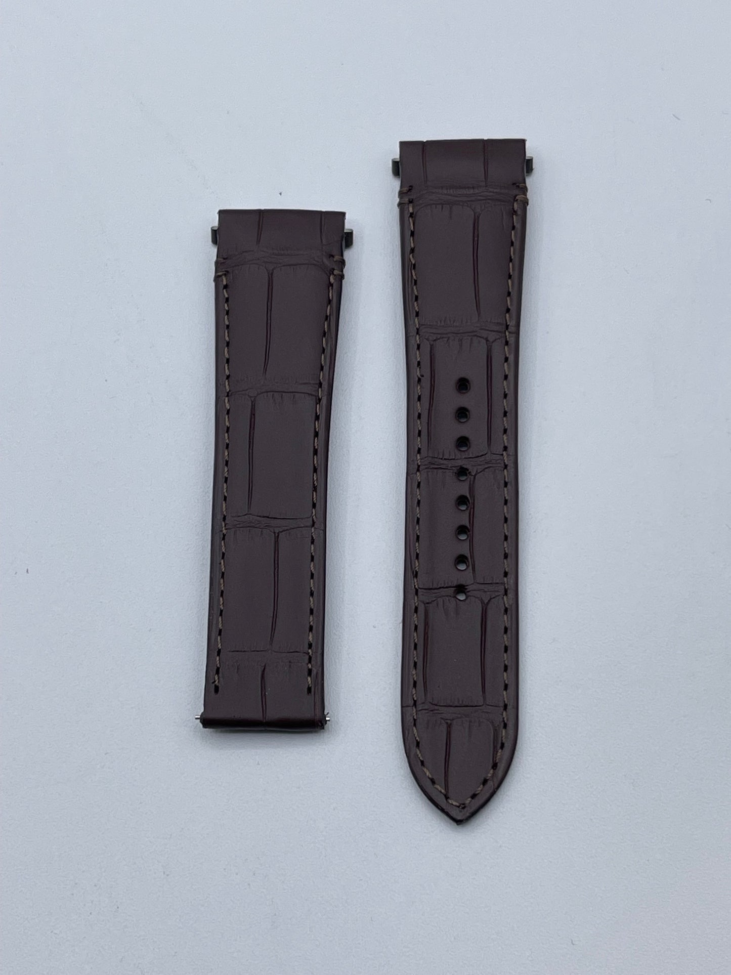 Cartier Santos cinturino orologio strap alligatore marrone KDAULACY 21/18mm