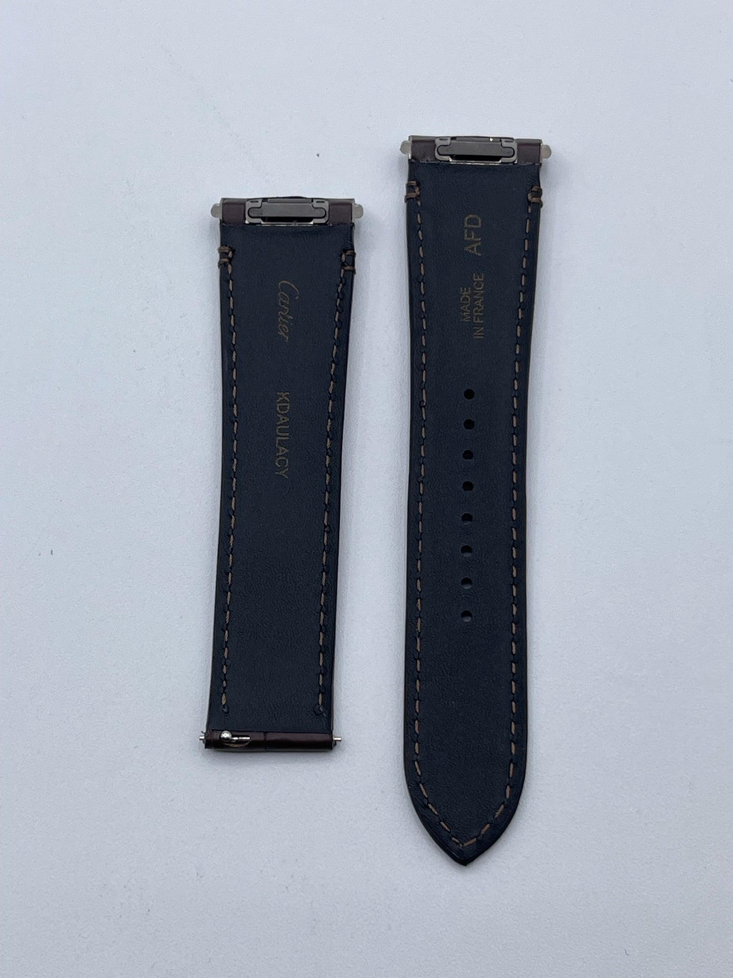 Cartier Santos cinturino orologio strap alligatore marrone KDAULACY 21/18mm