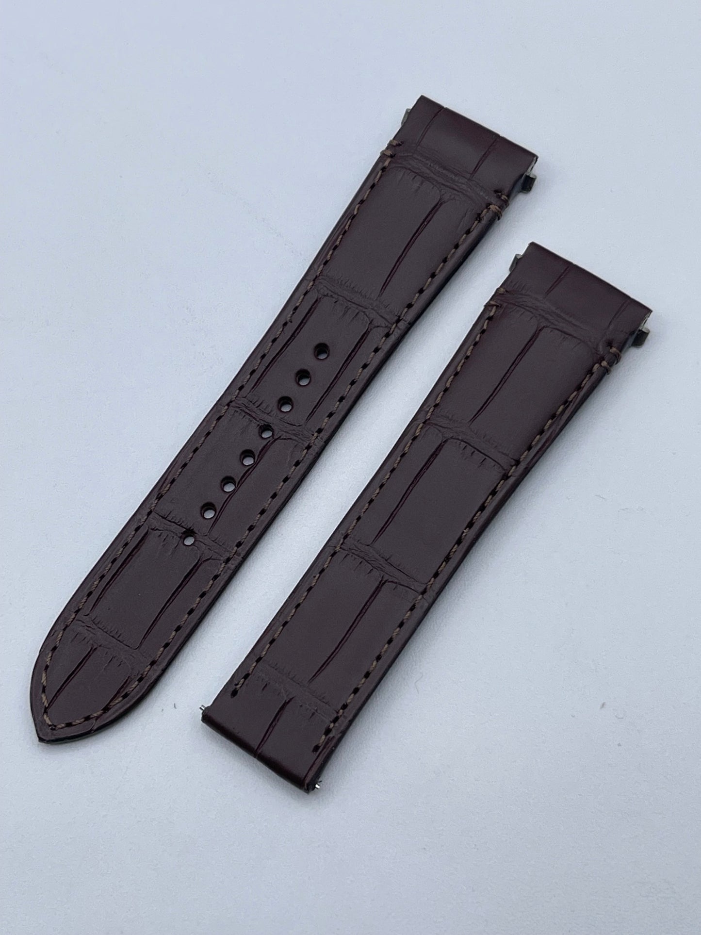 Cartier Santos cinturino orologio strap alligatore marrone KDAULACY 21/18mm