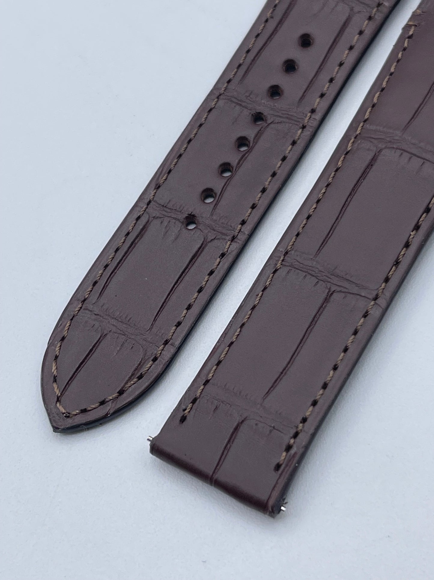 Cartier Santos cinturino orologio strap alligatore marrone KDAULACY 21/18mm