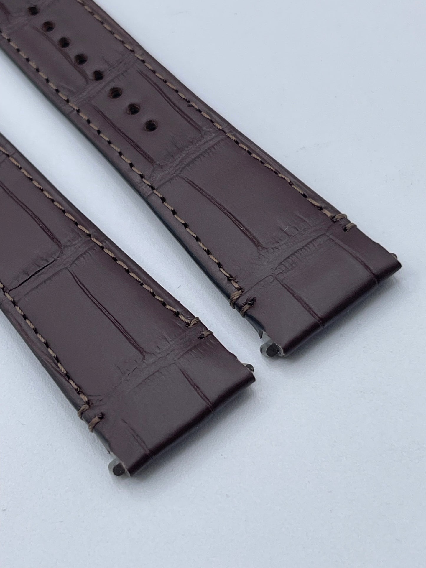 Cartier Santos cinturino orologio strap alligatore marrone KDAULACY 21/18mm