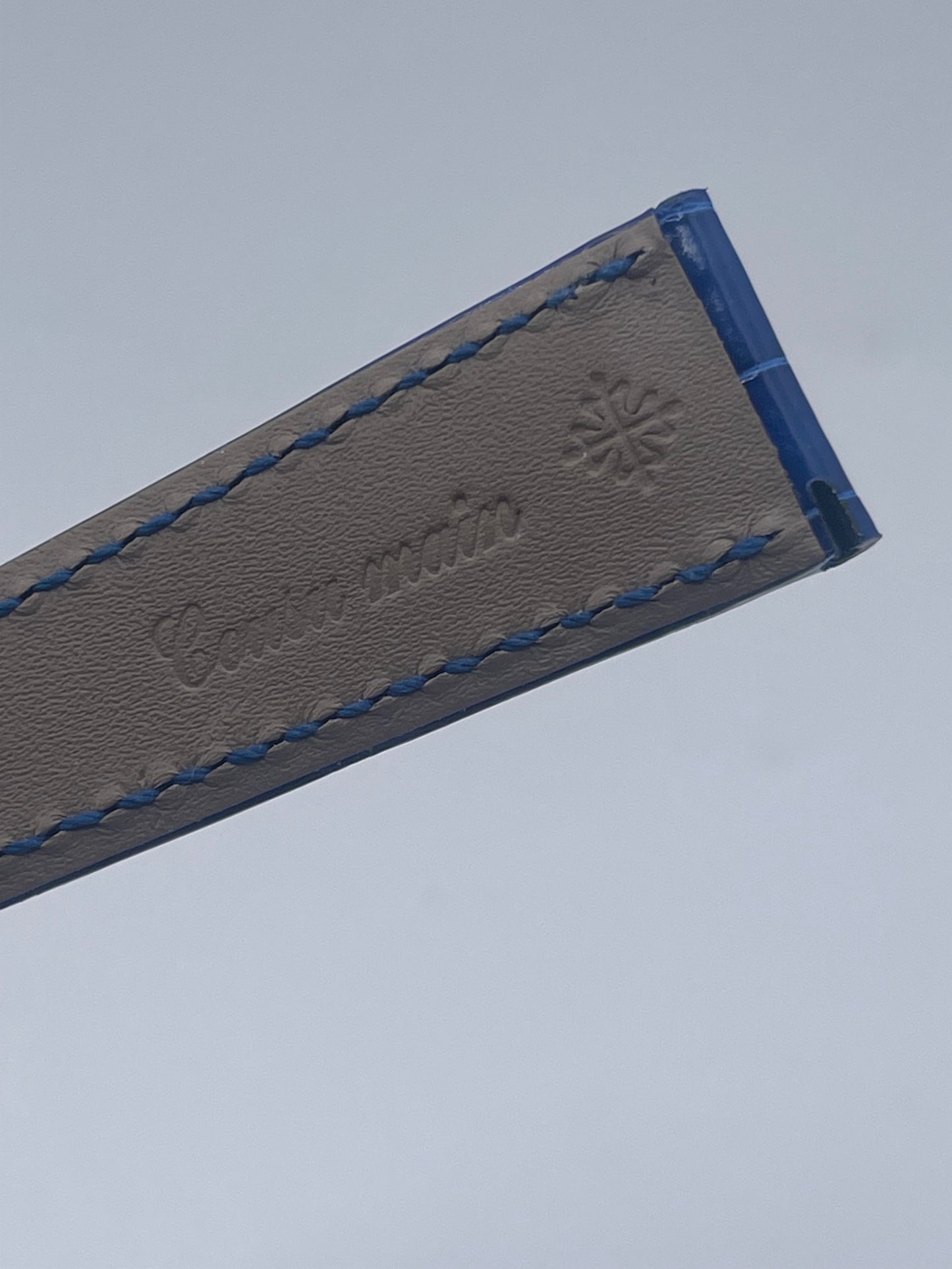 Patek Philippe Calatrava blue leather strap 21/16mm for Brian