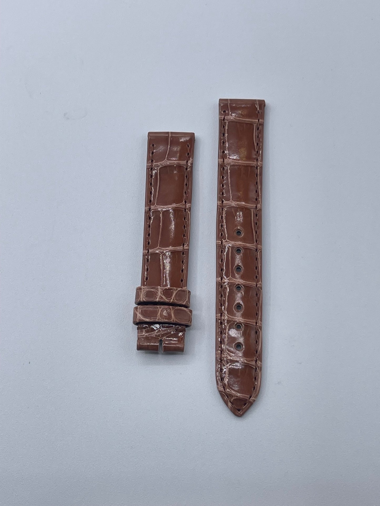 Cartier Tank cinturino orologio pelle alligatore marrone ref. KDB2AN58 15/14mm