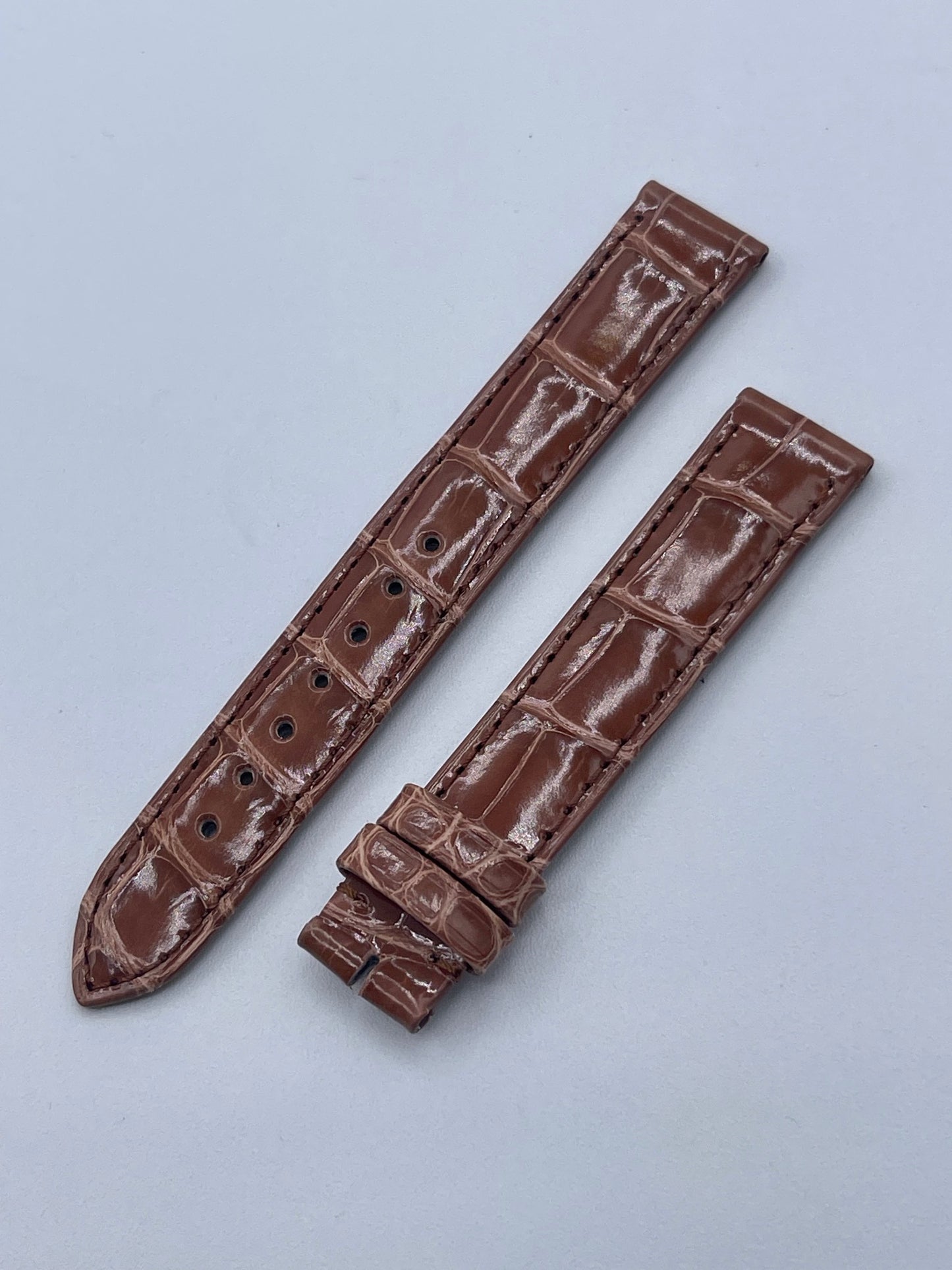 Cartier Tank cinturino orologio pelle alligatore marrone ref. KDB2AN58 15/14mm