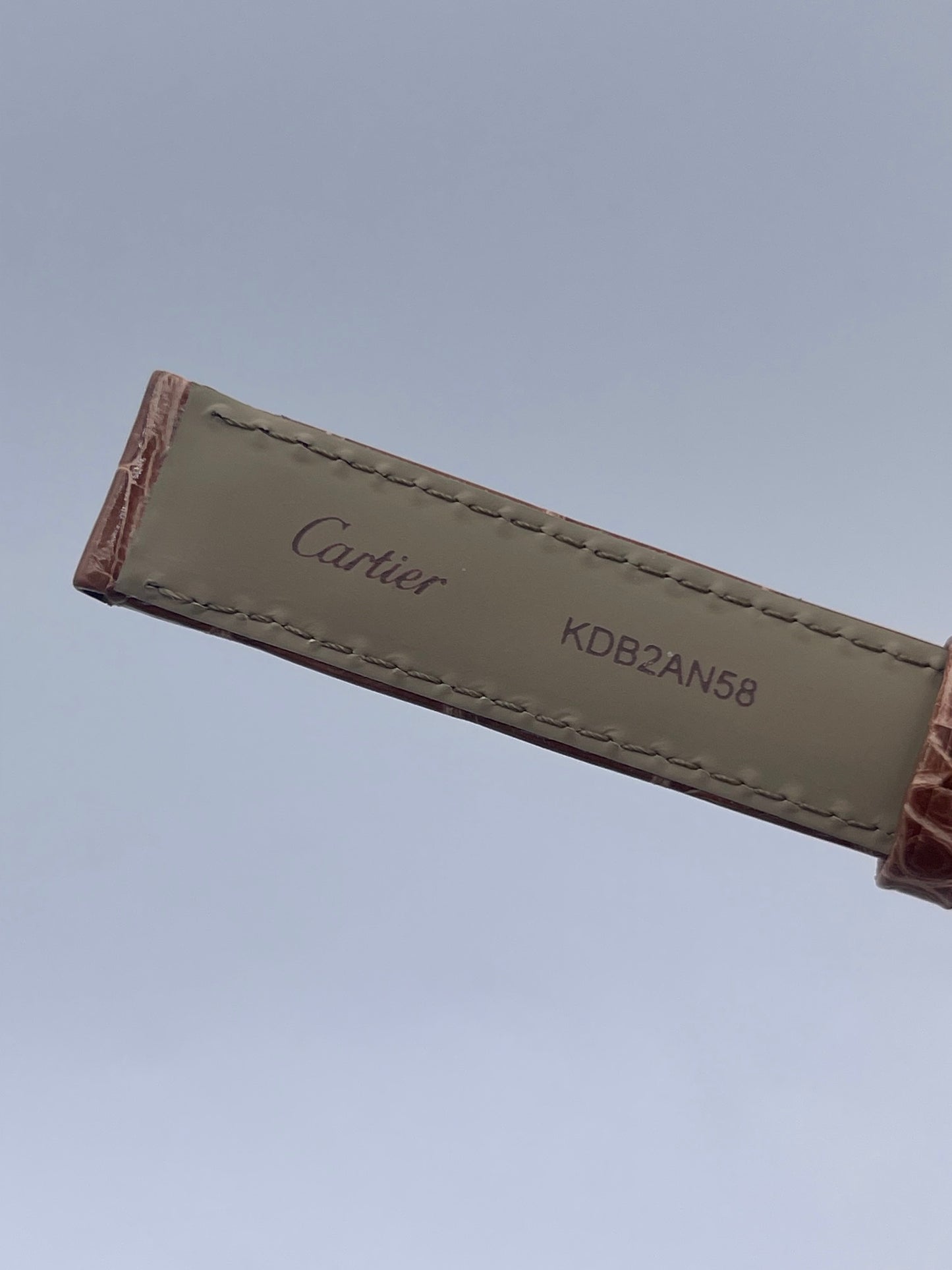 Cartier Tank cinturino orologio pelle alligatore marrone ref. KDB2AN58 15/14mm