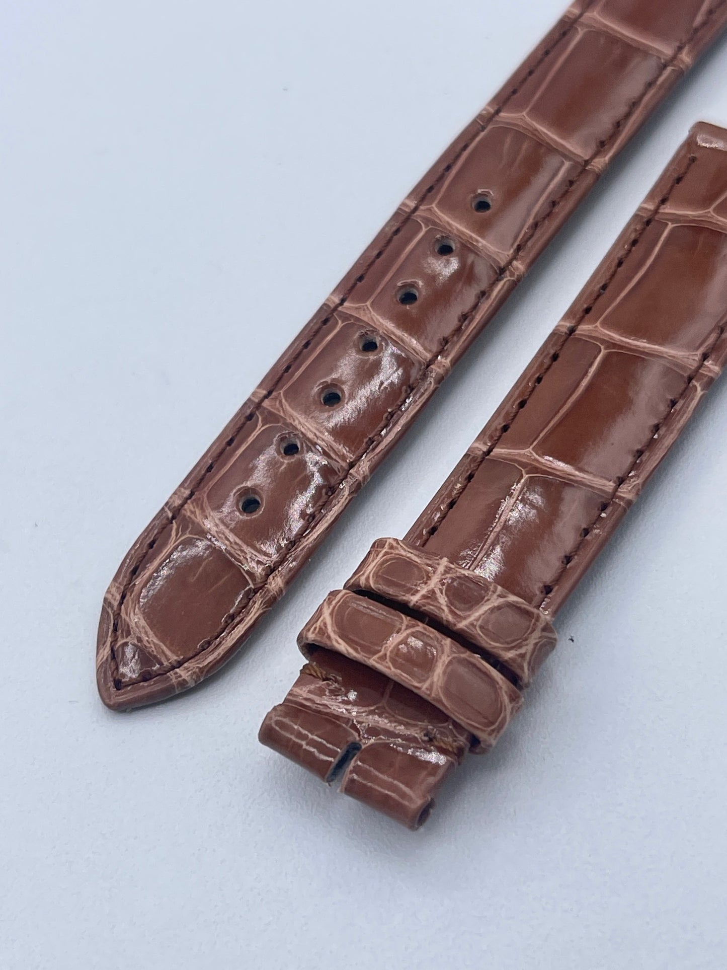 Cartier Tank cinturino orologio pelle alligatore marrone ref. KDB2AN58 15/14mm