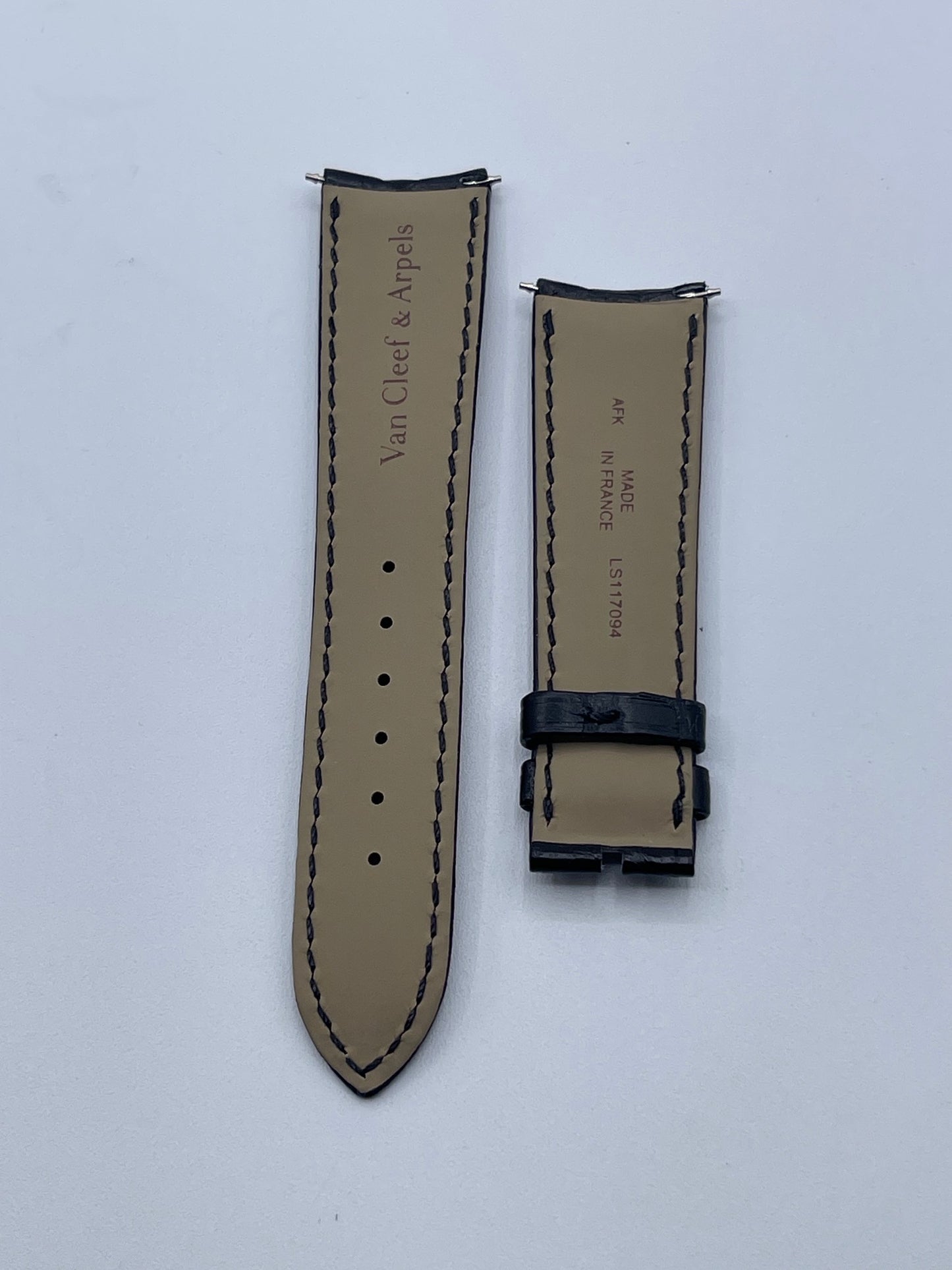 Van Cleef & Arpels Midnight cinturino orologio nero black strap 20/18mm