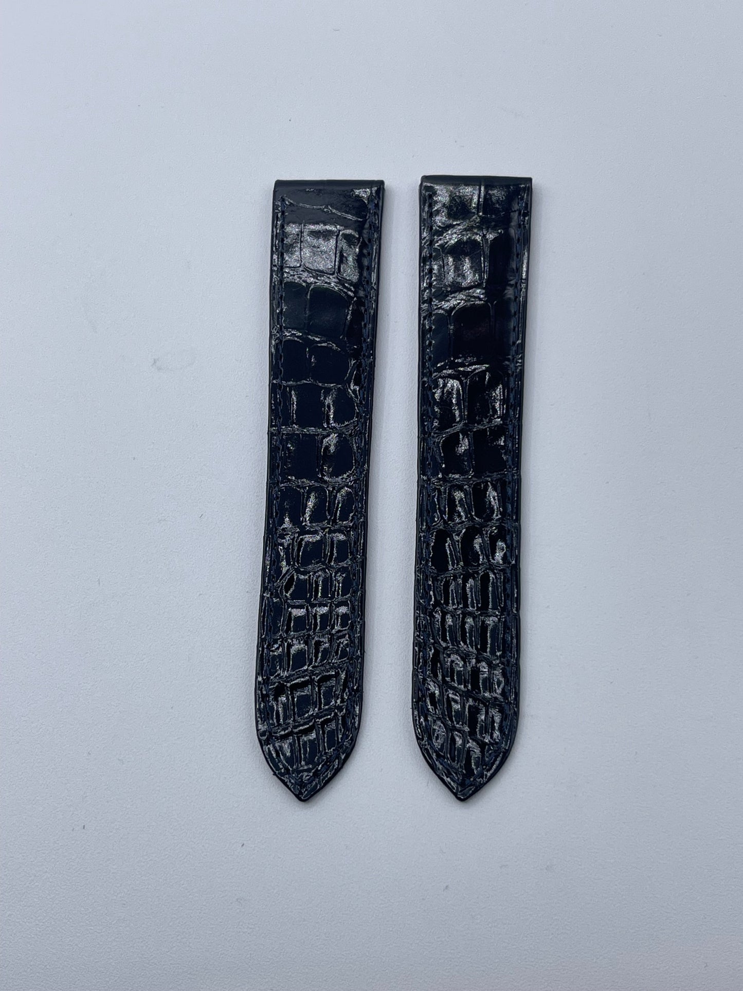 Cartier Tank cinturino orologio pelle alligatore blu ref. KD98JN76 20/18mm