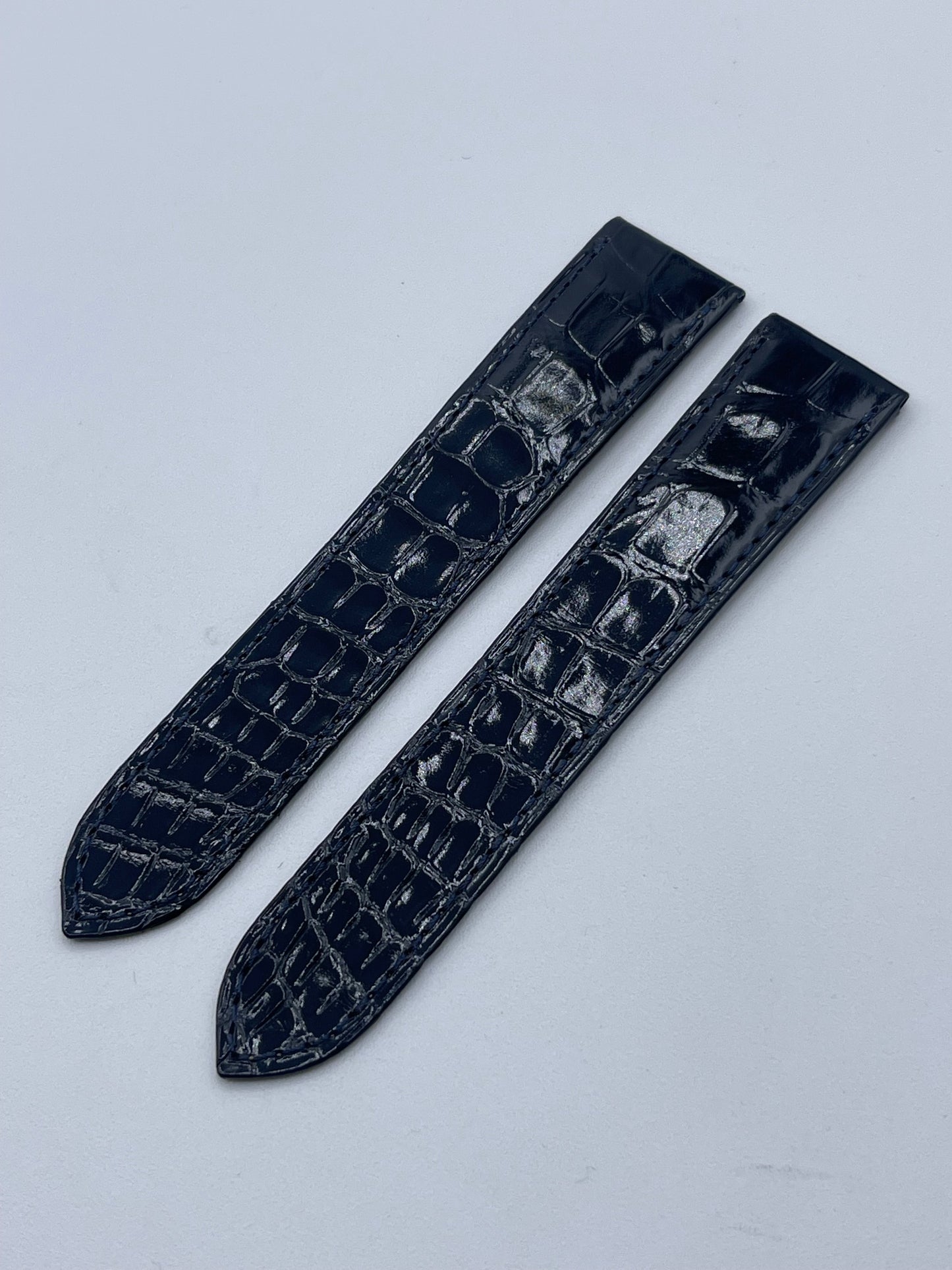 Cartier Tank cinturino orologio pelle alligatore blu ref. KD98JN76 20/18mm