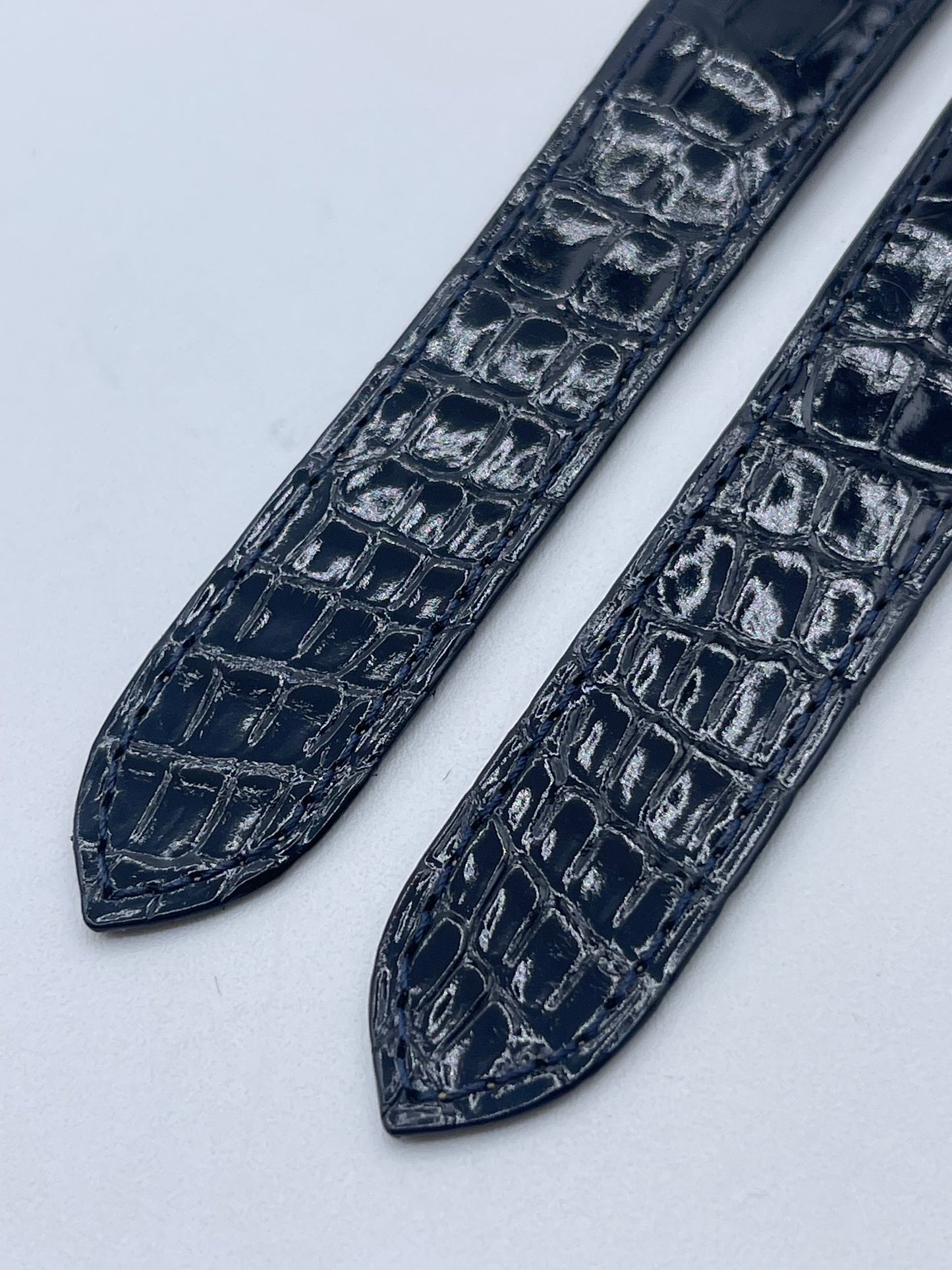 Cartier Tank cinturino orologio pelle alligatore blu ref. KD98JN76 20/18mm