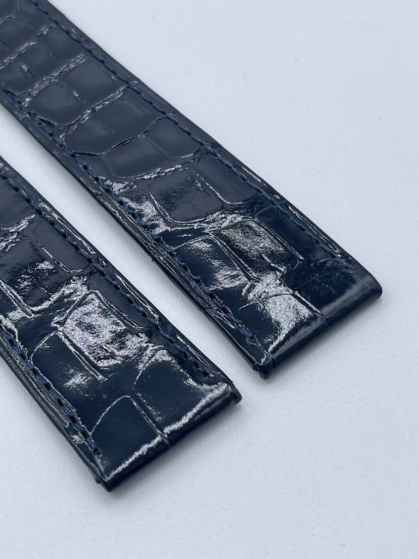 Cartier Tank cinturino orologio pelle alligatore blu ref. KD98JN76 20/18mm