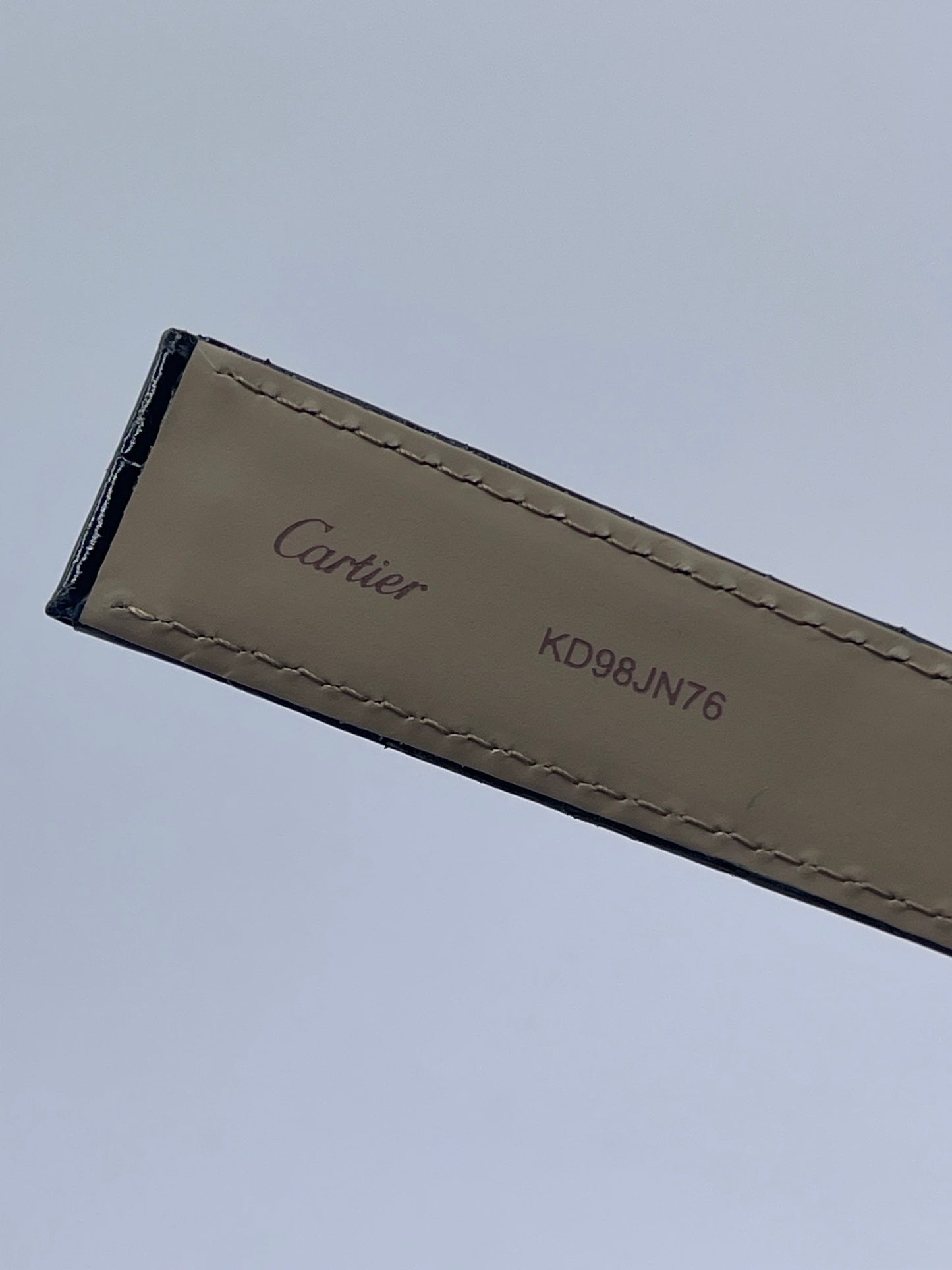 Cartier Tank cinturino orologio pelle alligatore blu ref. KD98JN76 20/18mm